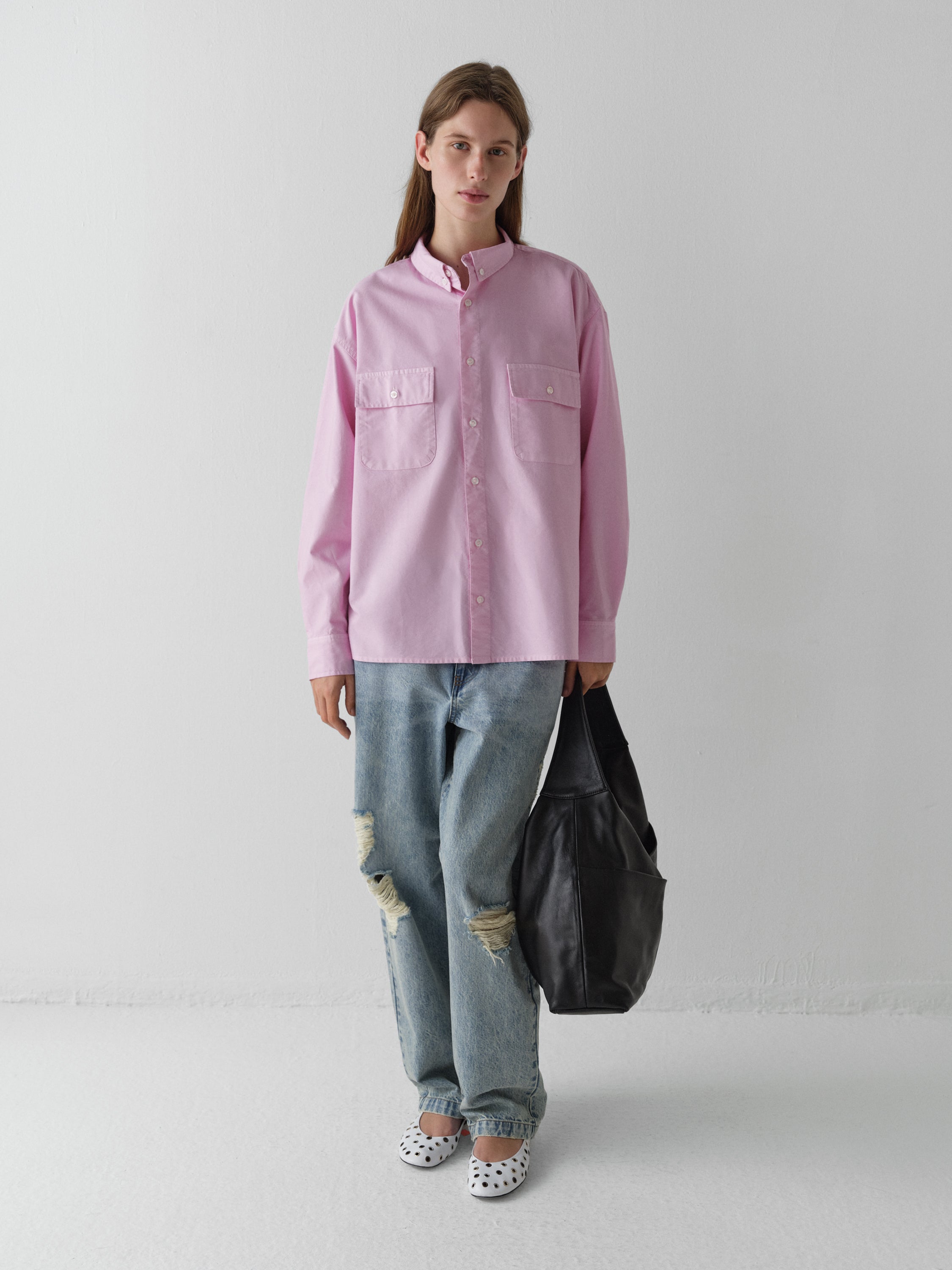 gimaguas シャツ Unisex pink oversized long-sleeve shirt – Gimaguas