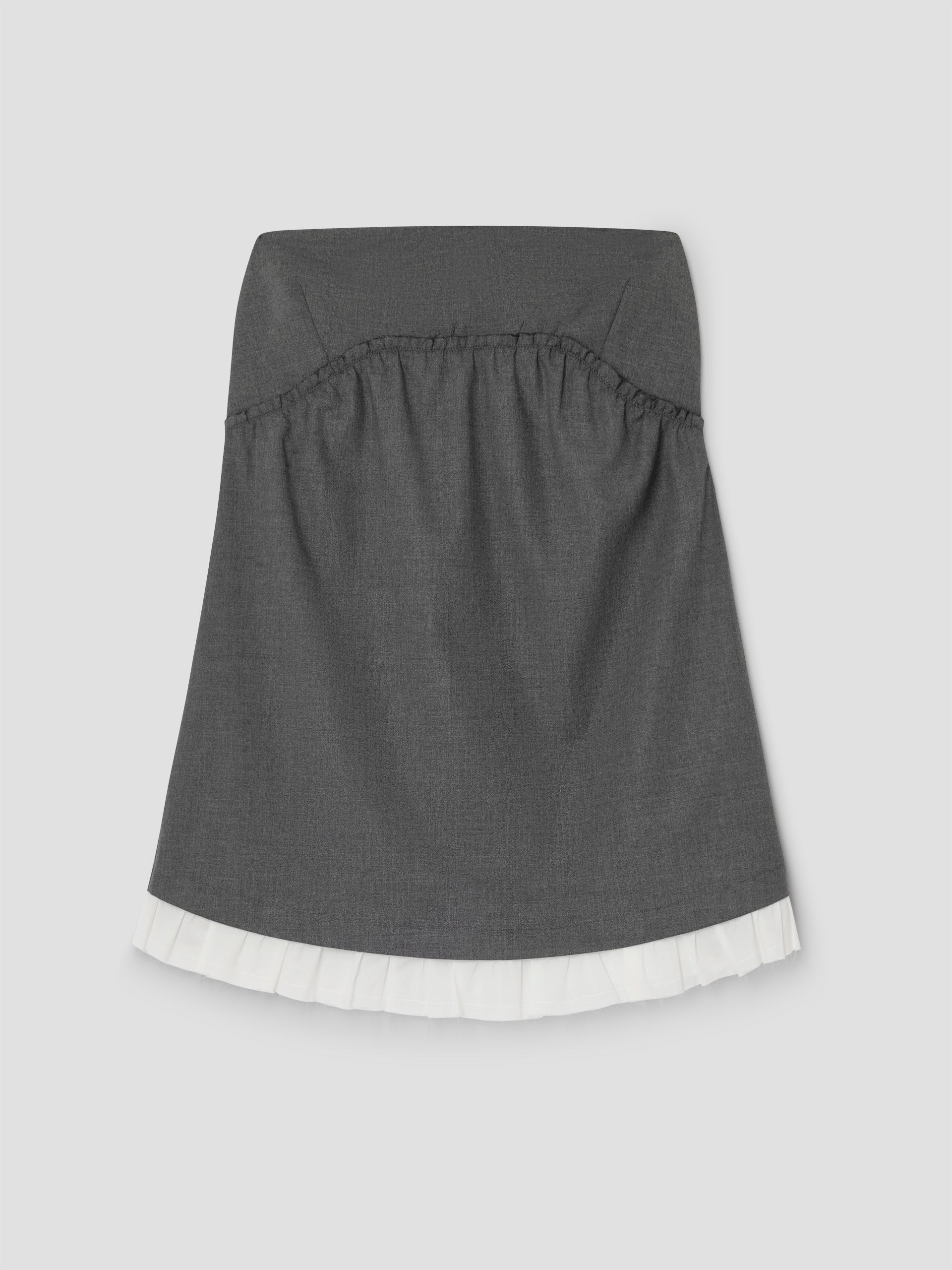 Women’s grey A-line mini dress with faux white layering – Gimaguas