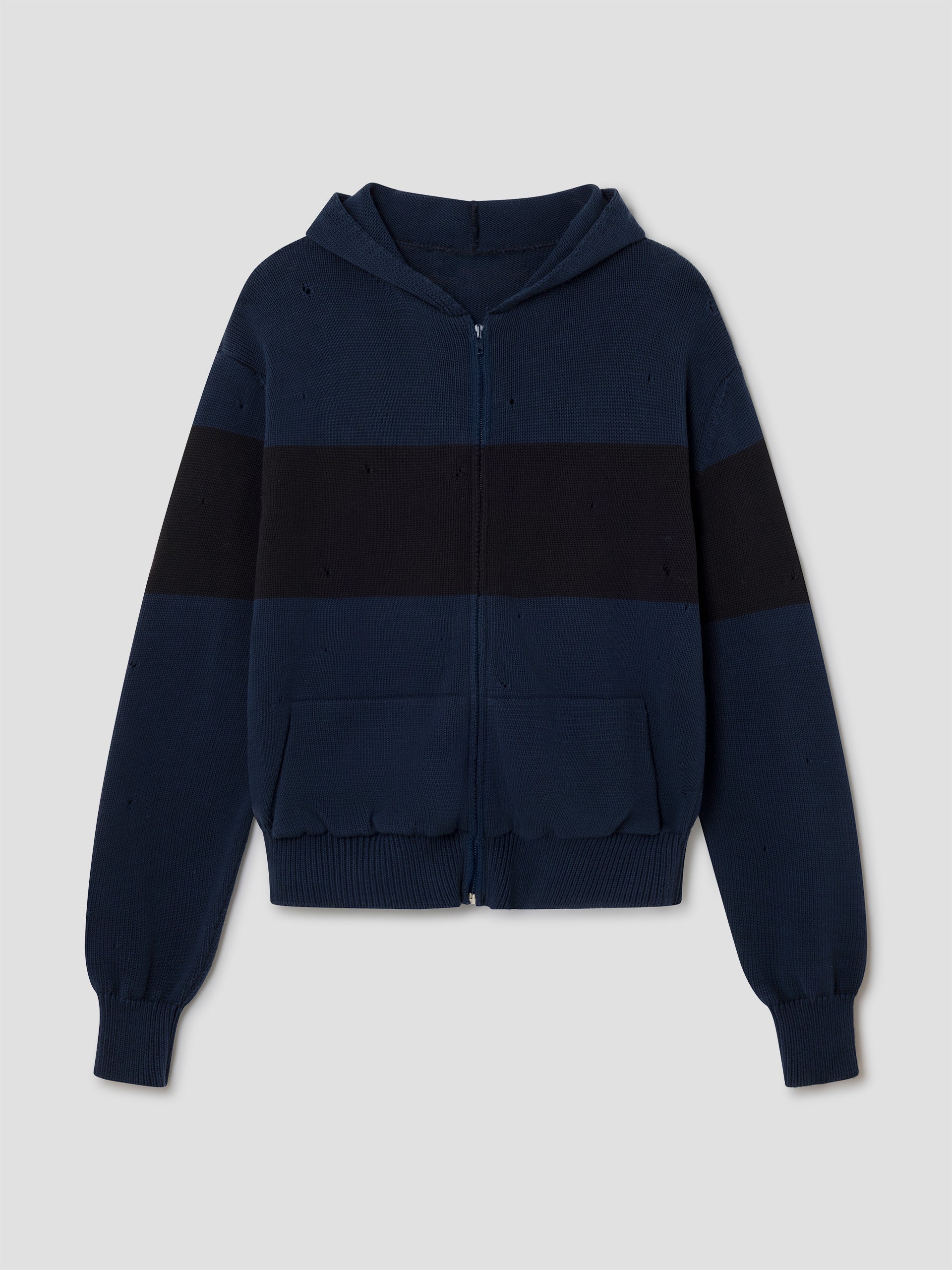 Unisex grey and orange hooded zip-up knit jacket – Gimaguas