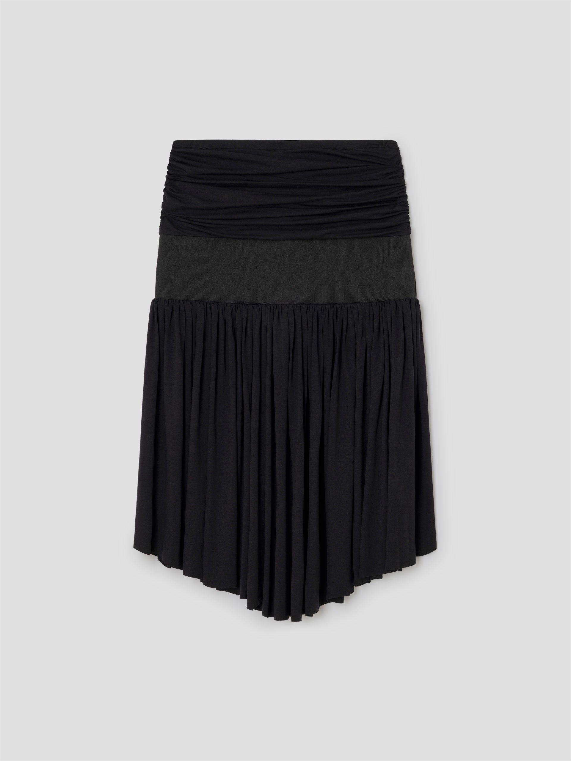 Black Midi Skirt with Asymmetrical Hem for Women – Gimaguas