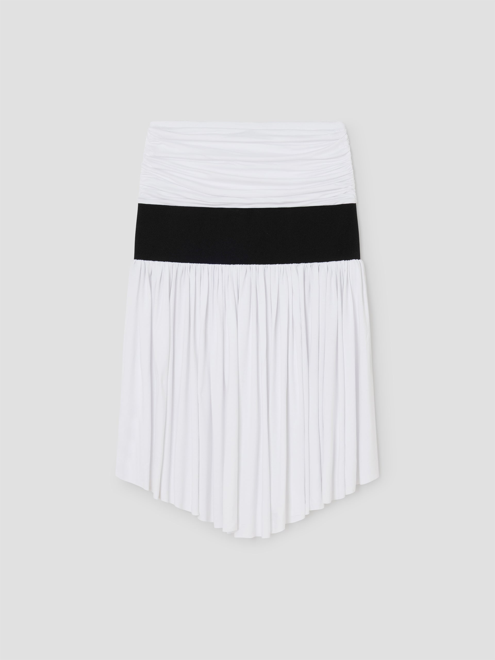 White and Black Midi Skirt with Asymmetrical Hem for Women – Gimaguas