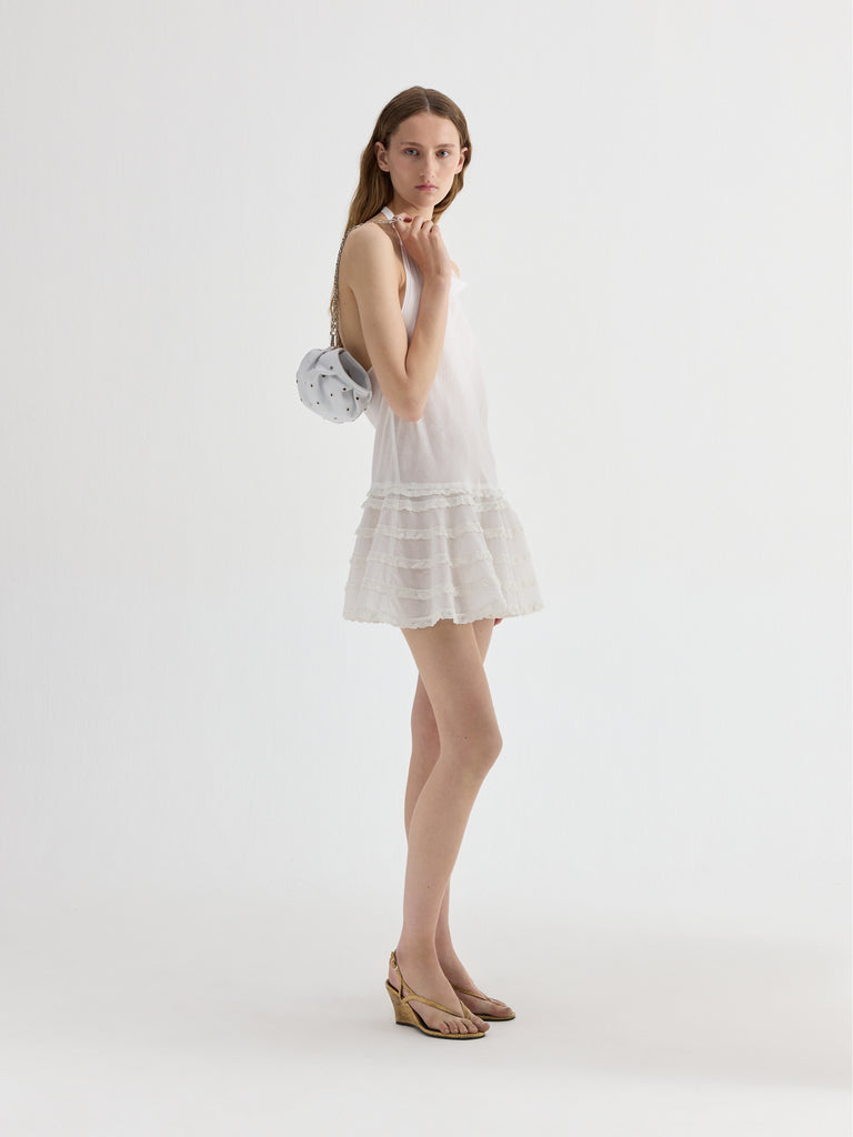 mini halter dress white Successful Thoughts Size S from Hello Molly MODEL INFO Model is wearing size XS Height Women's White Halter Mini Dress