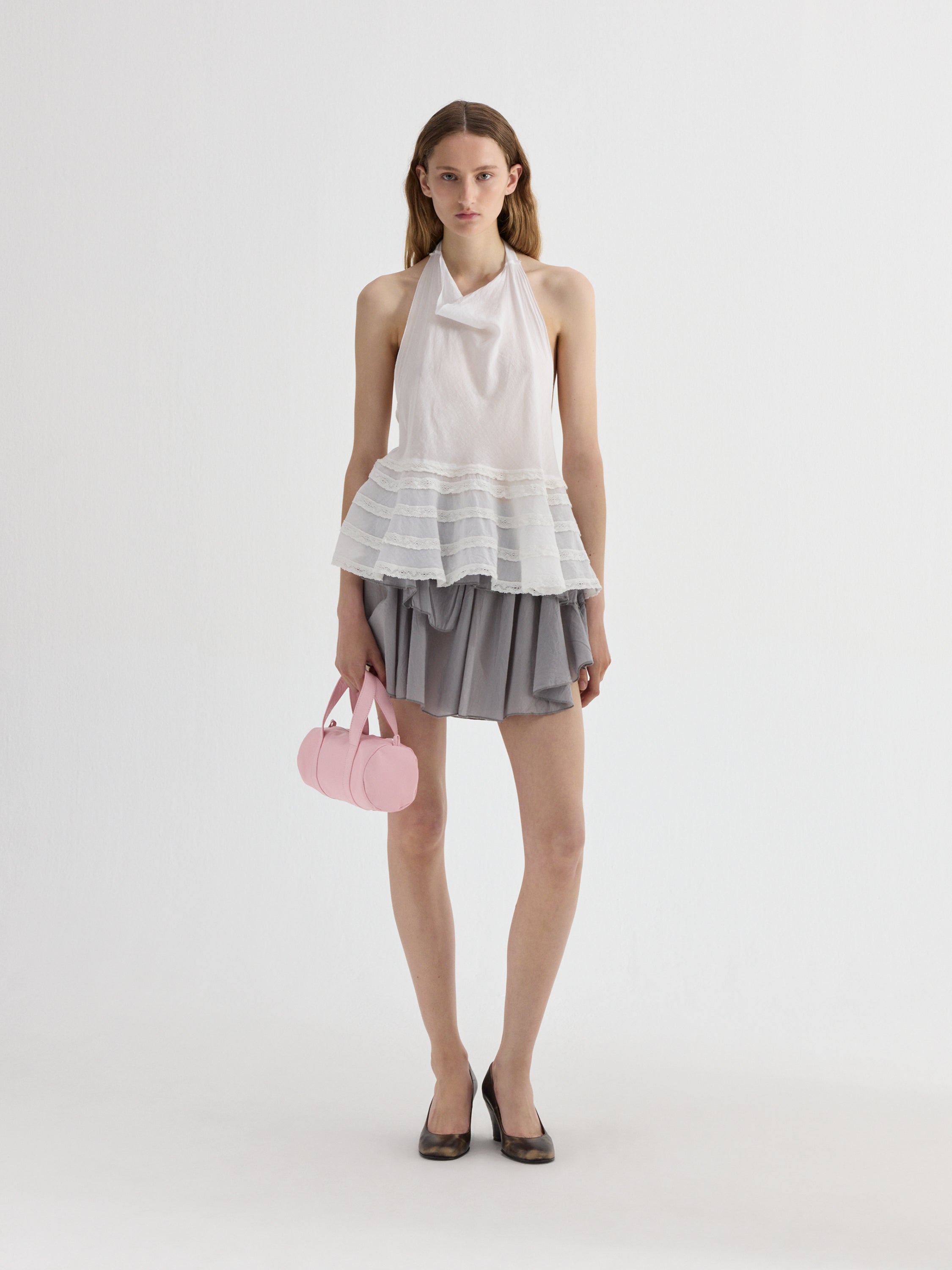 Pink Mini Leather Bag Top Handle Zip | Gimaguas
