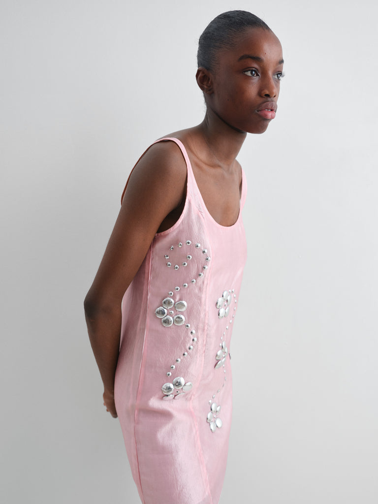 sleeveless pink dress for women Pink Coral Sleeveless Midi Dress - All Dresses