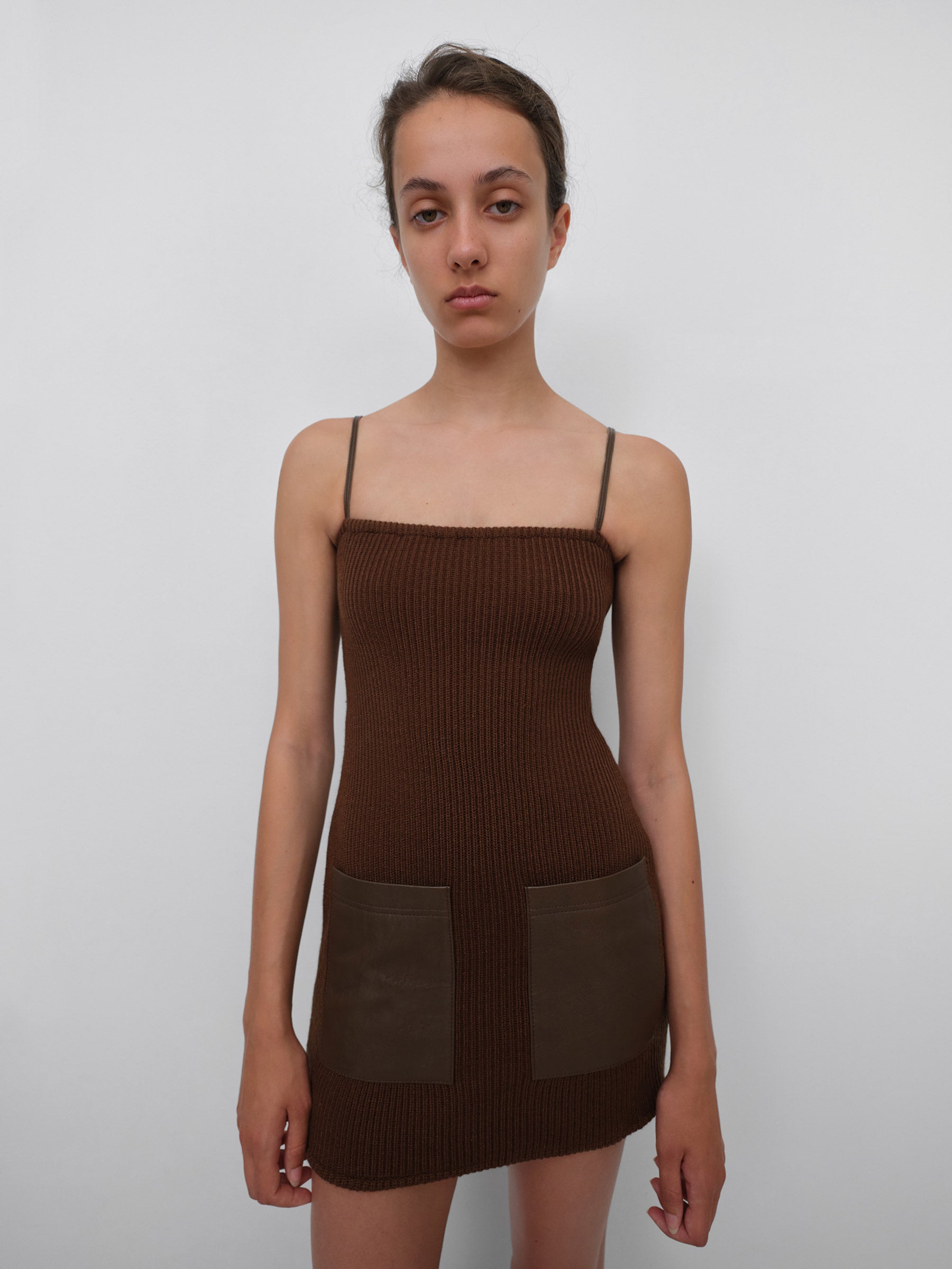 Combo Mini Dress Brown - Leather - Gimaguas