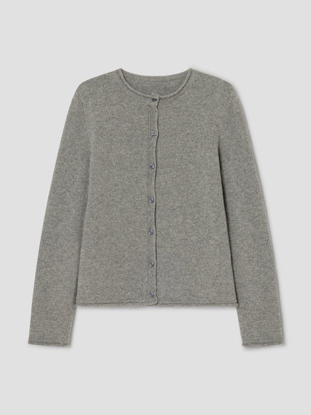 Grey soft-touch cardigan for women with button closure – Gimaguas