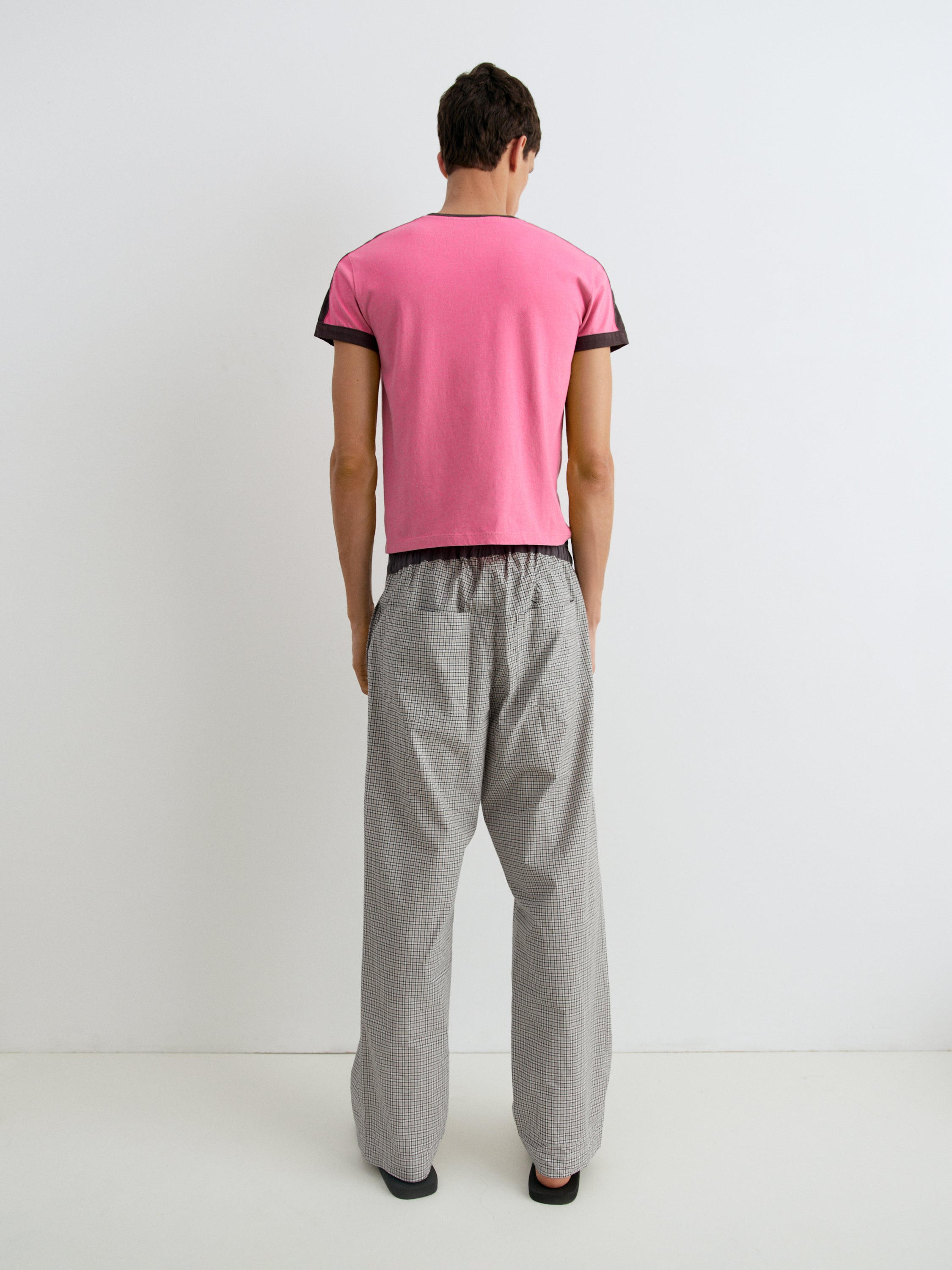 Diego Short Sleeve T-Shirt Top - Pink Black - Gimaguas