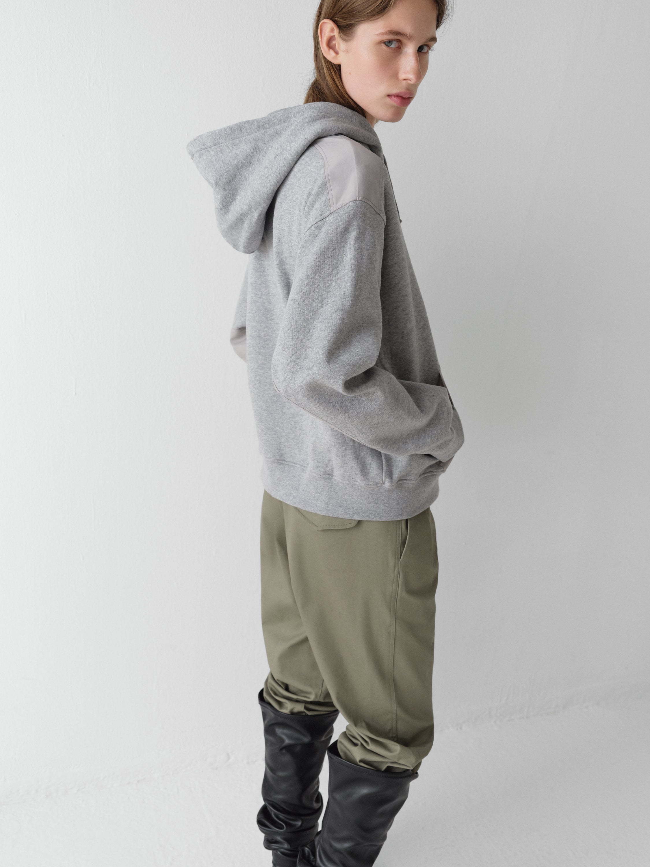 Unisex grey oversized hooded track jacket – Gimaguas