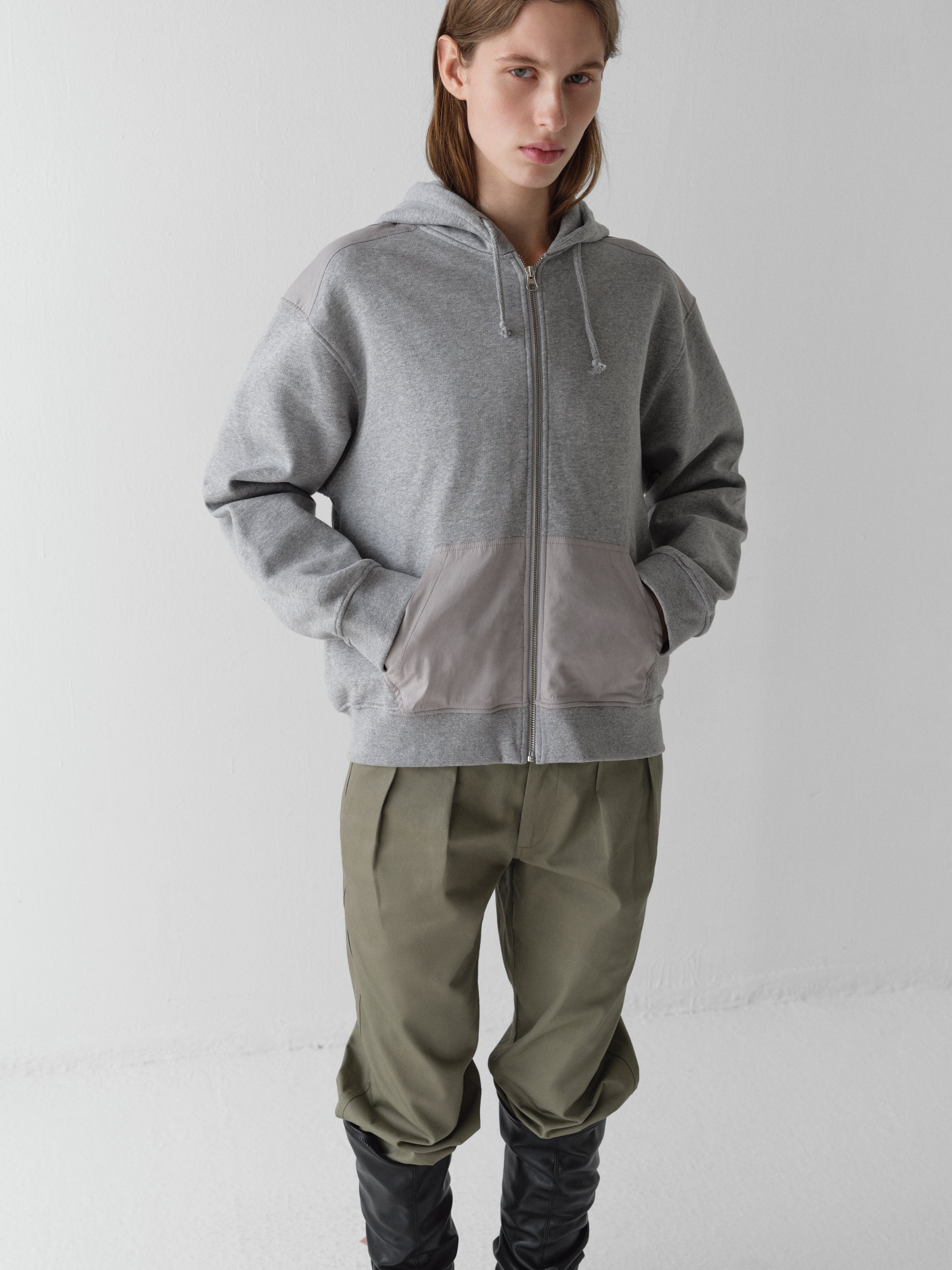 Unisex grey oversized hooded track jacket – Gimaguas