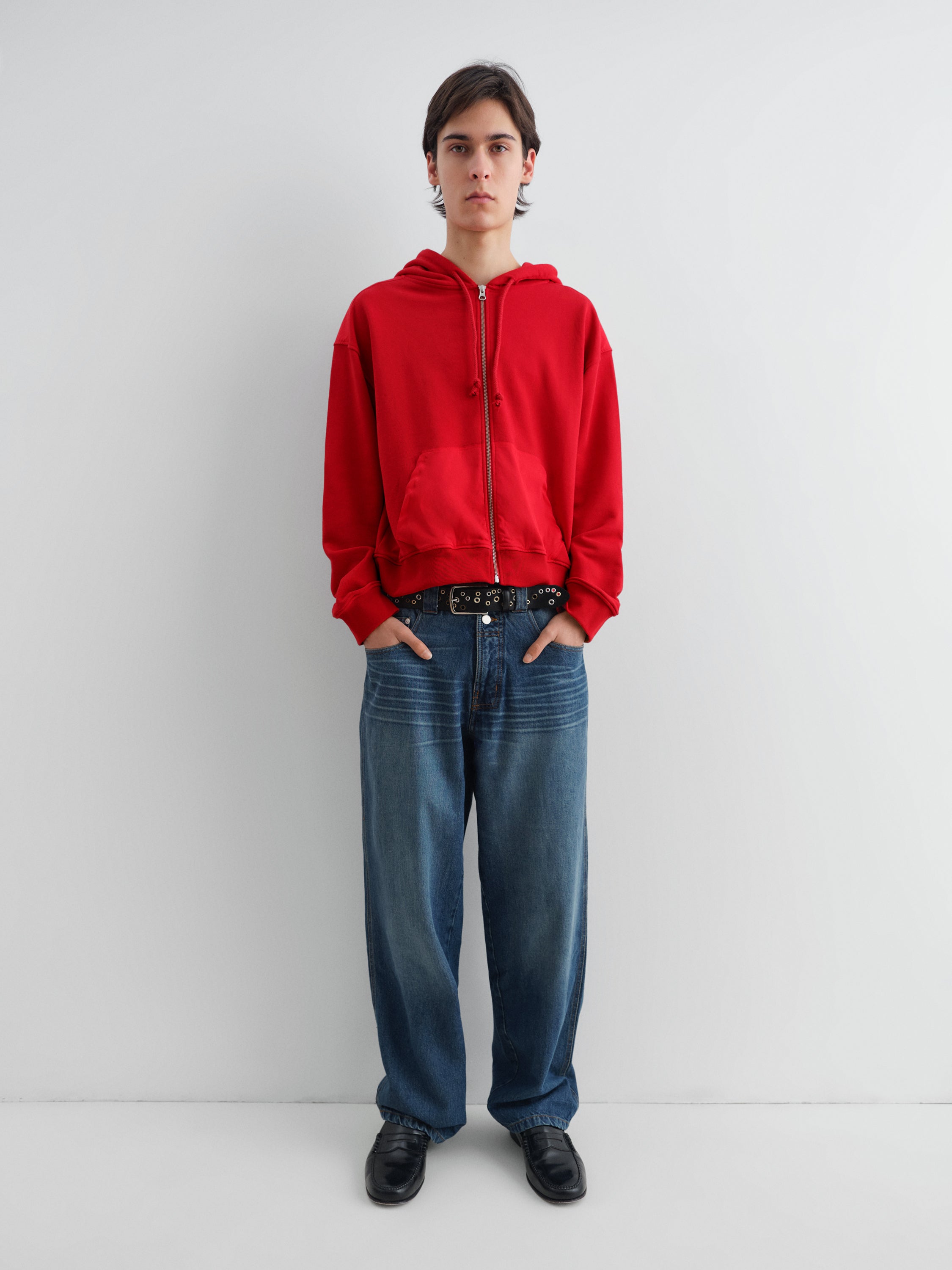 Unisex dark blue low-rise denim trousers – Gimaguas