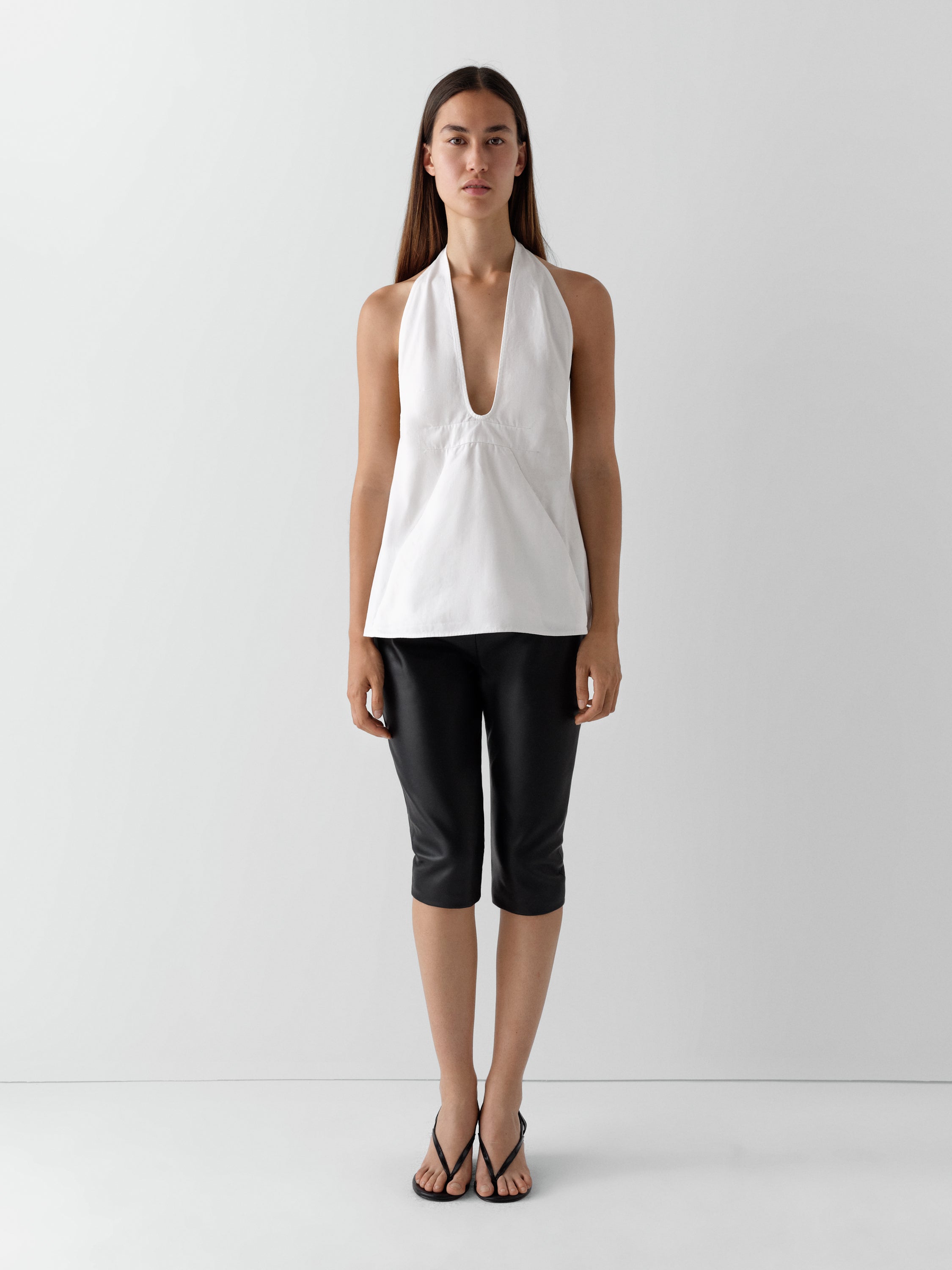 Women's White Halter Top Open Back. Gimaguas
