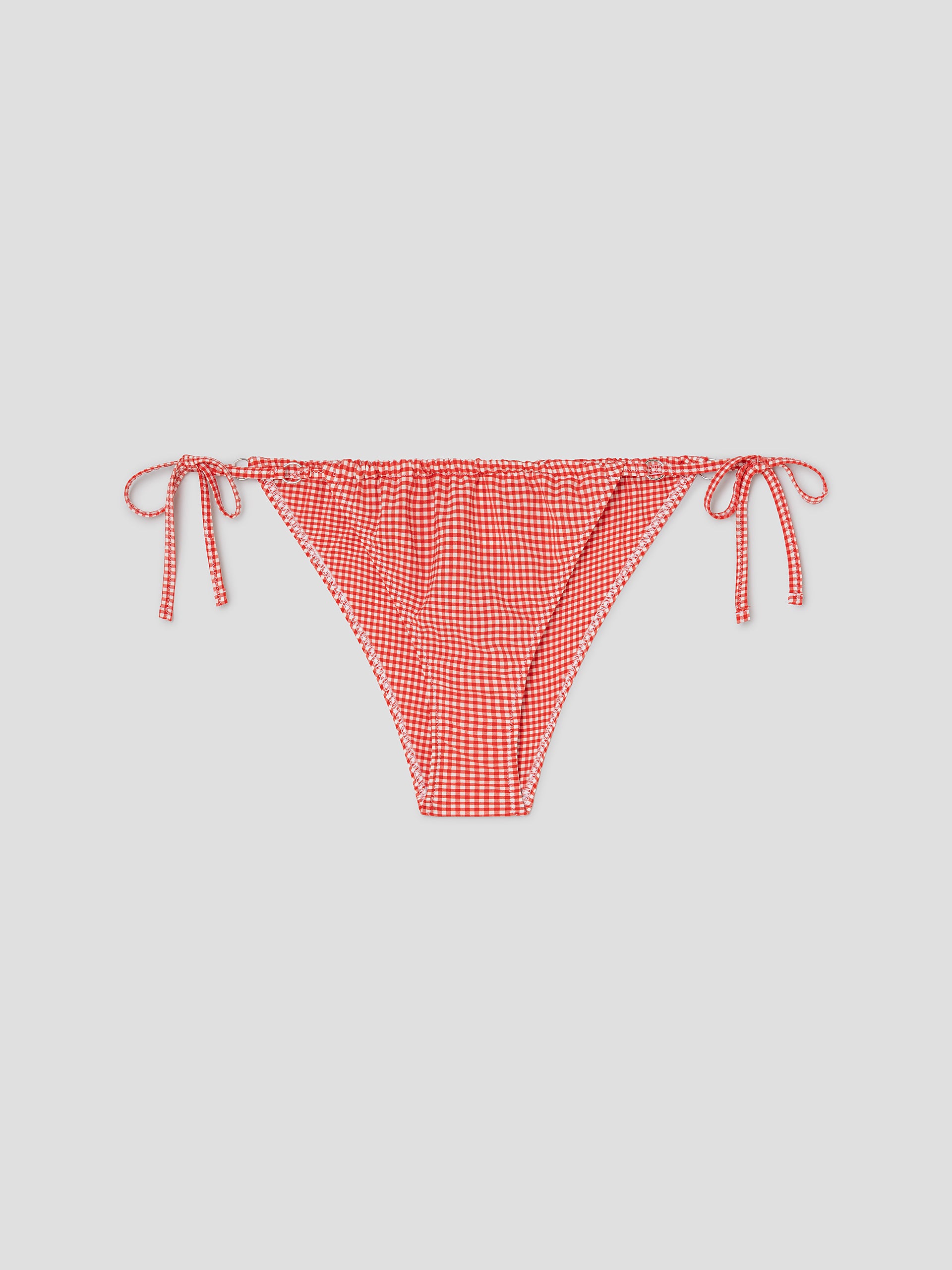 Red Gingham Bikini Bottom with Side Ties | Gimaguas