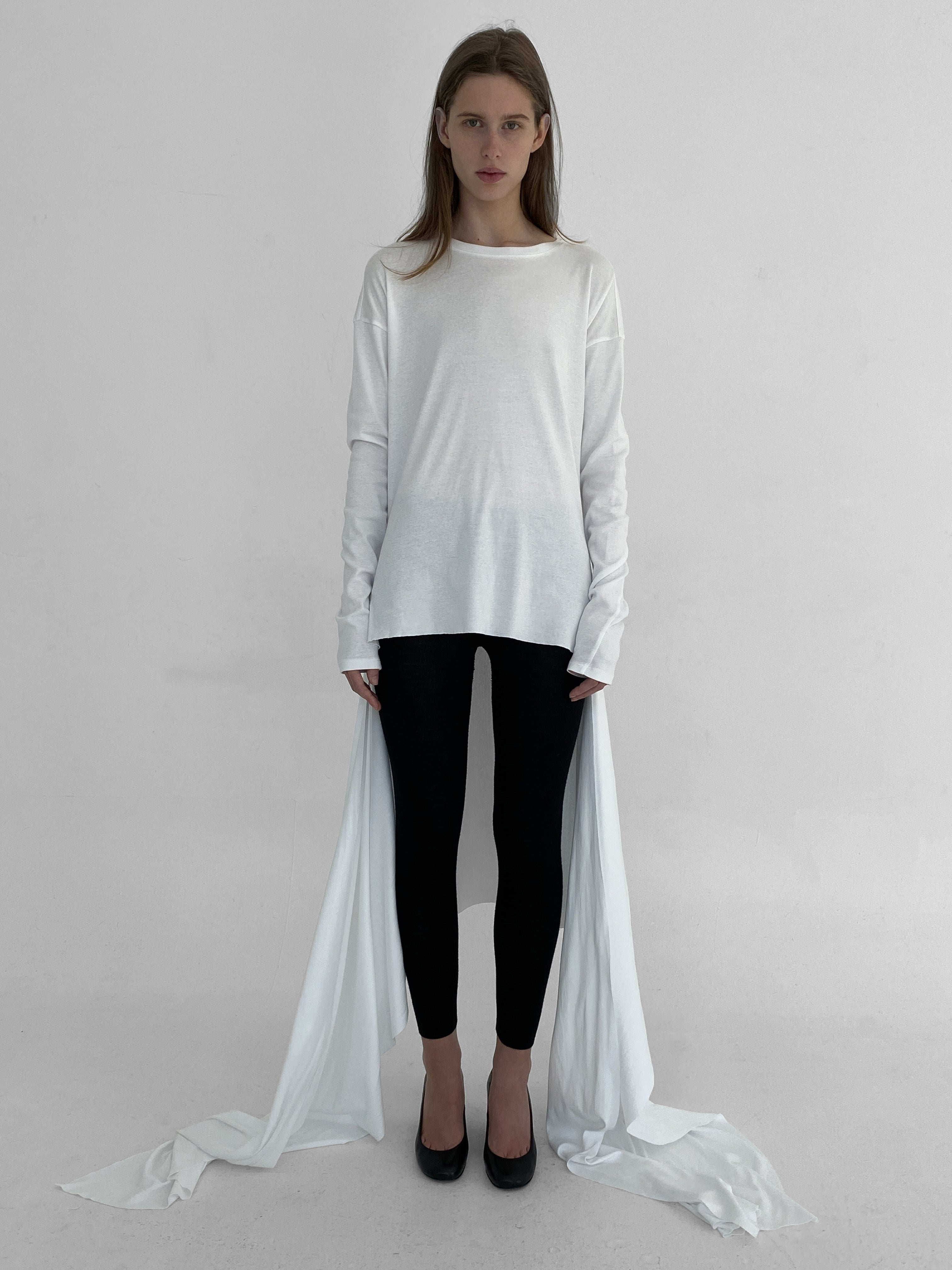 Convertible t-shirt dress for women in white with long