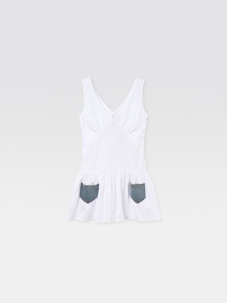 gimaguas ギマガス Garachico Mini Dress Garachico Mini Dress White Blue - Gimaguas
