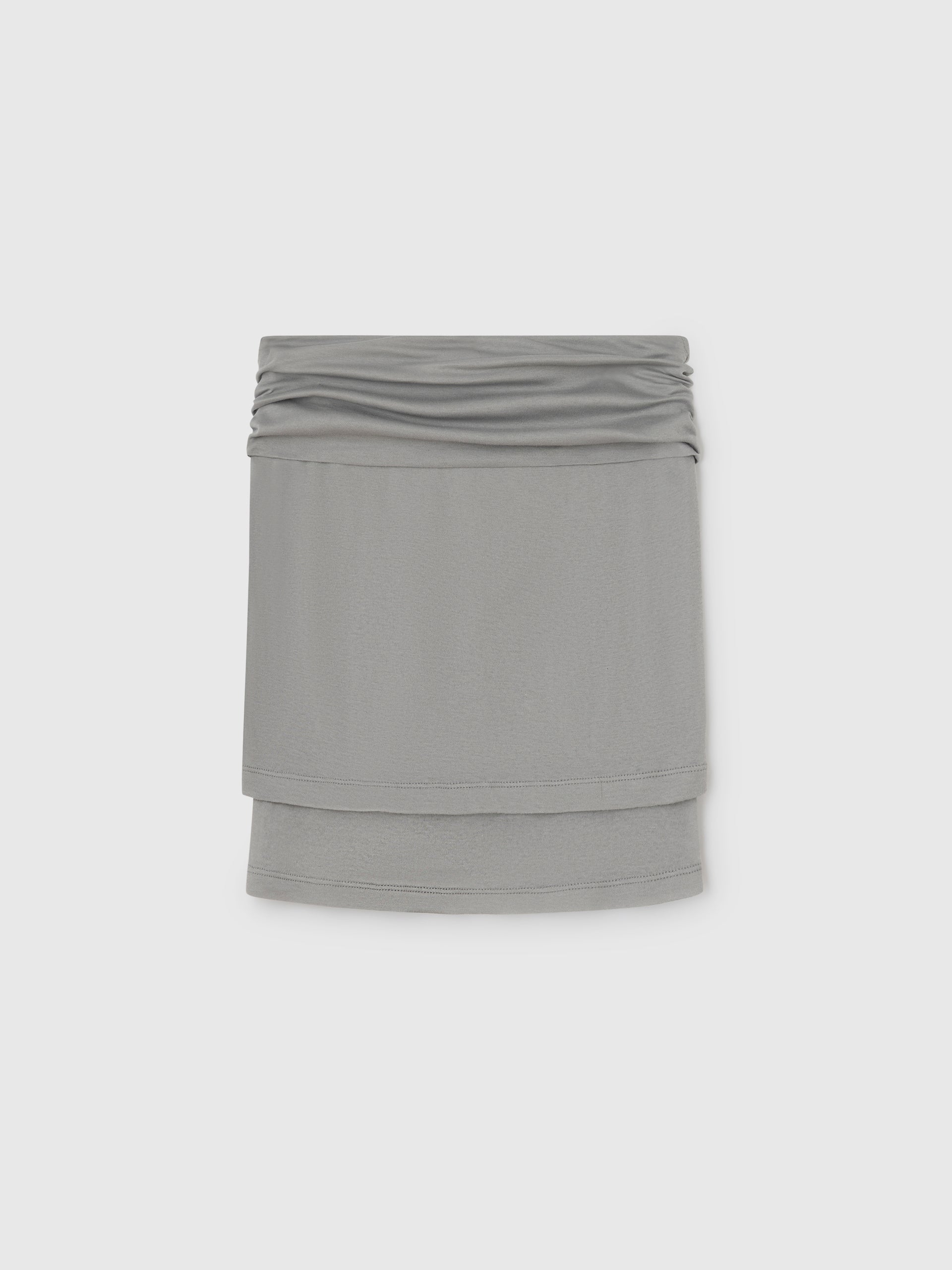 Grey midi skirt for women with soft layered effect – Gimaguas