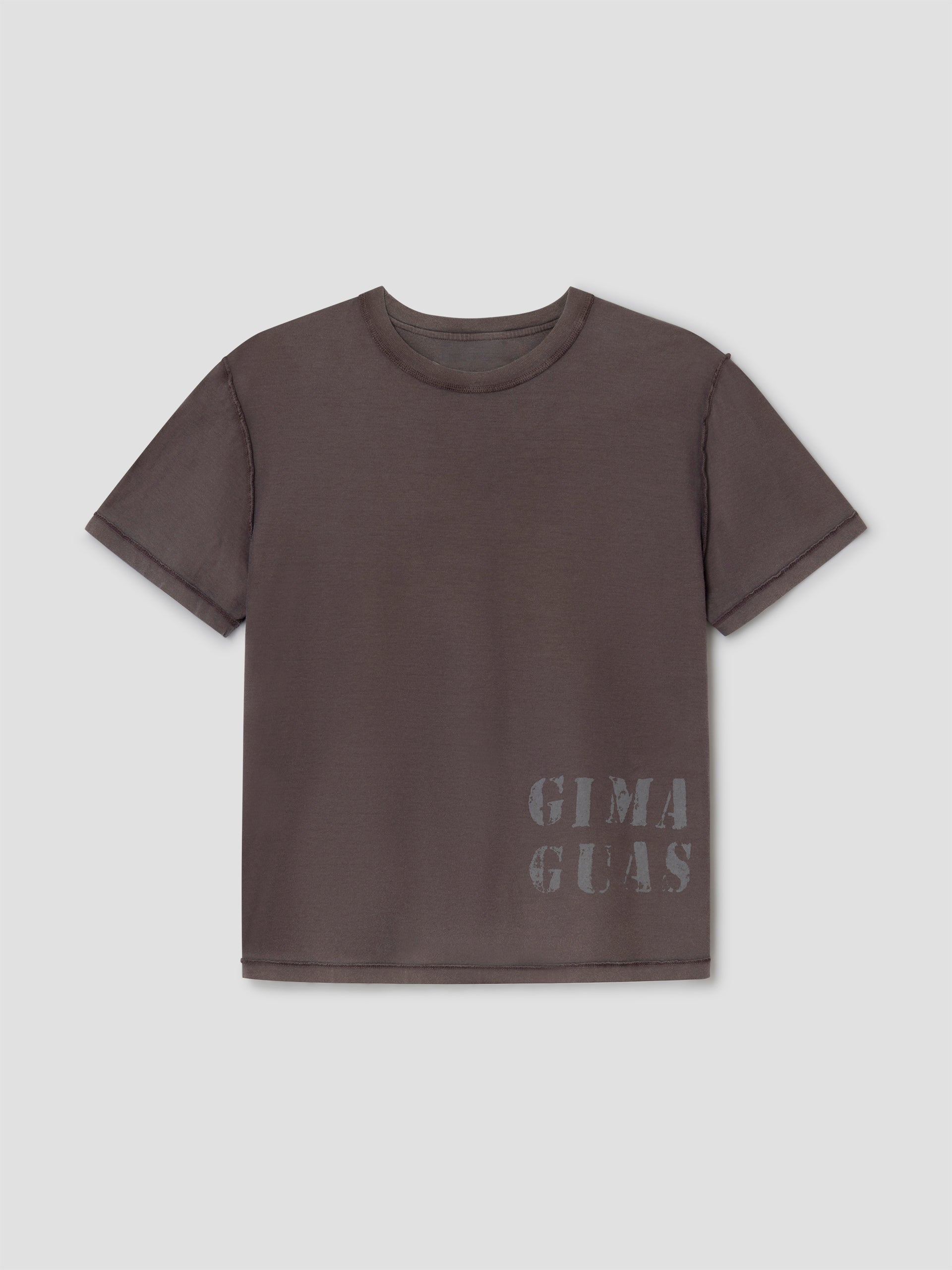 gimaguas カットソー　2025ss Brown Unisex T-Shirt | Grey Gimaguas Logo