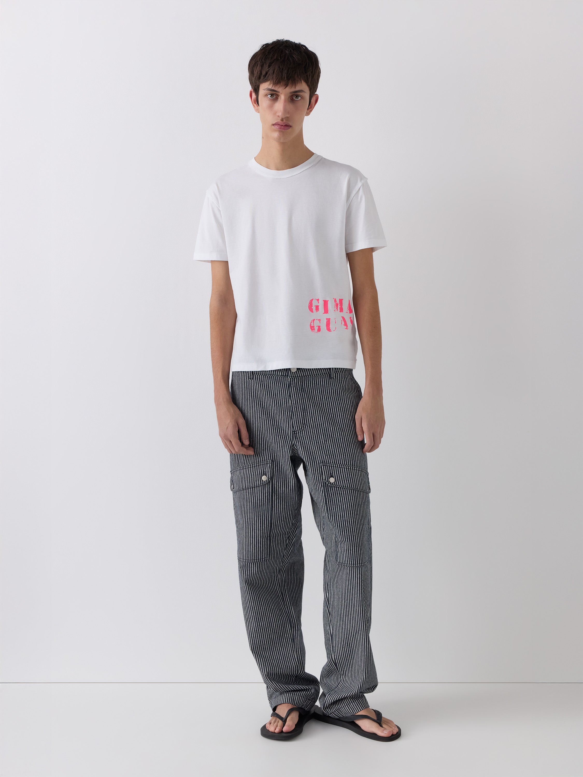 White Unisex T-Shirt | Pink Gimaguas Logo