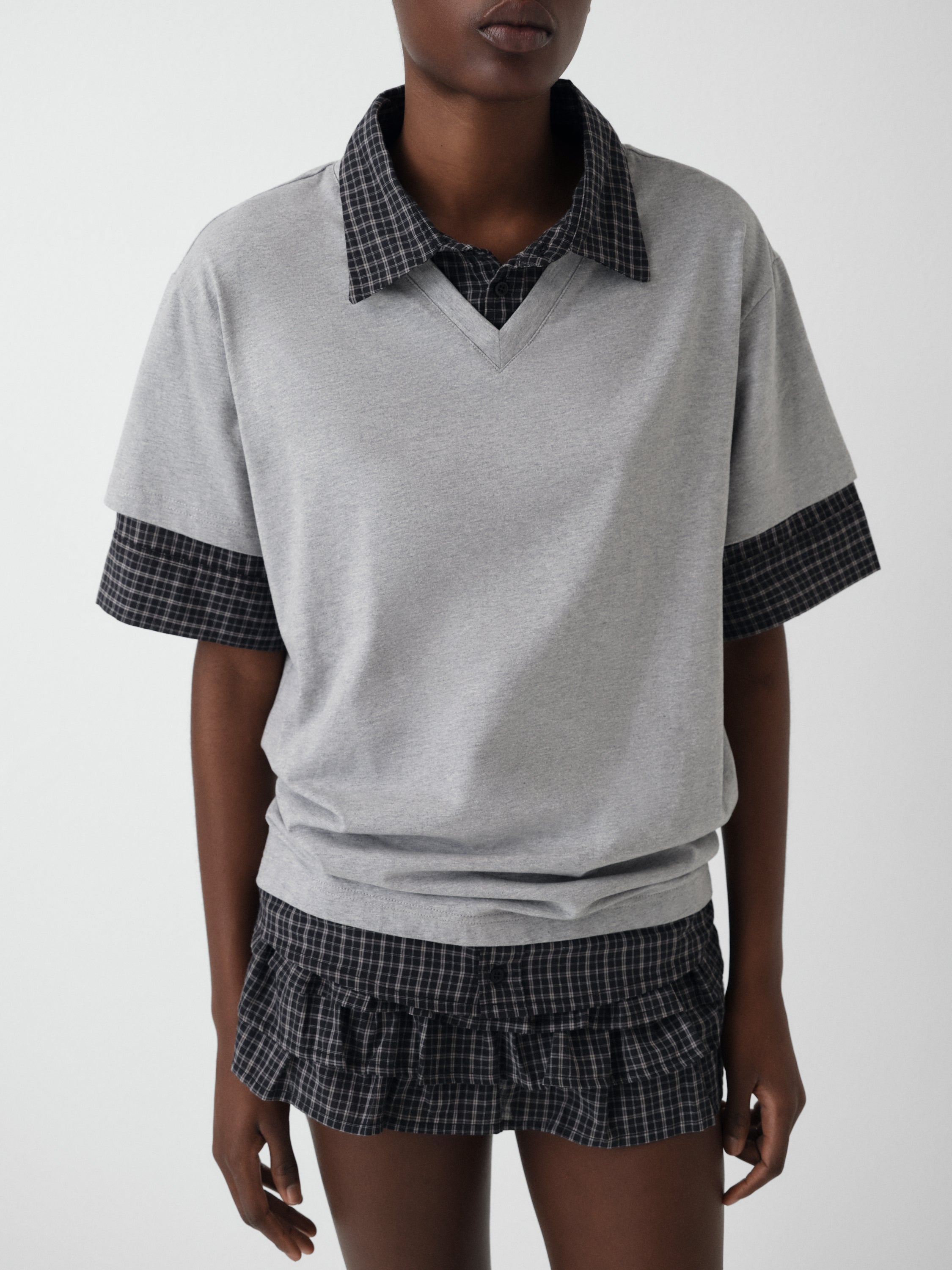 Black Checkered Mini Skirt with Built-In Shorts for Women – Gimaguas