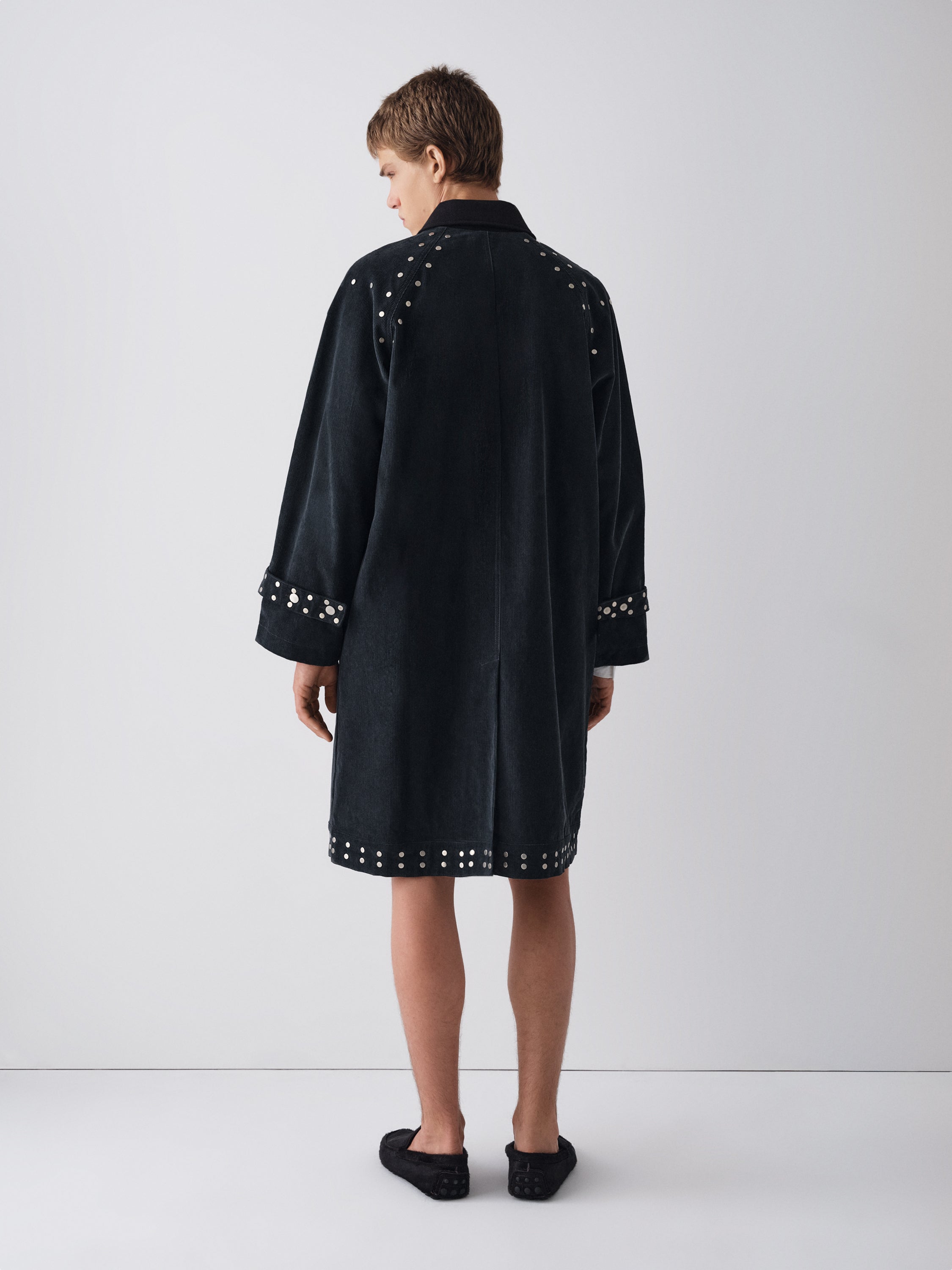 LAGUAGEM コートBLACK Sherpa Long Coat for Women | Soft Black Outerwear - Oliver Logan