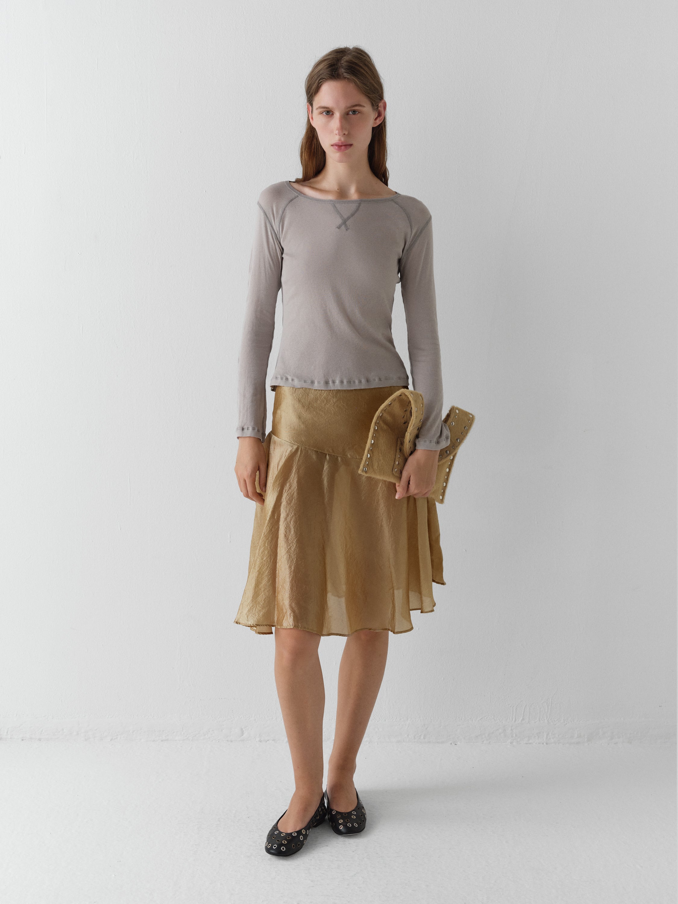 gimaguas スカート Golden silk midi skirt for women with corset-tie back – Gimaguas