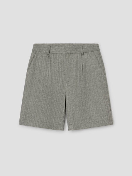 Grey and beige herringbone tailored shorts unisex – Gimaguas