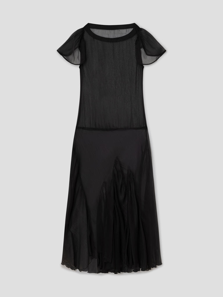 Black sheer panel maxi dress for women with flutter sleeves Gimaguas Black sheer panel maxi dress for women with flutter sleeves Gimaguas