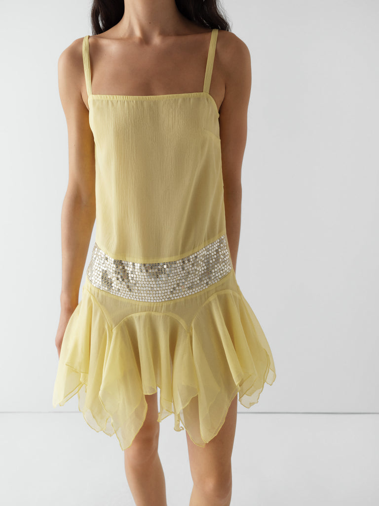 blue dress for baby girl Yellow Sequin Mini Dress - Asymmetrical Hem blue dress for baby girl Yellow Sequin Mini Dress - Asymmetrical Hem