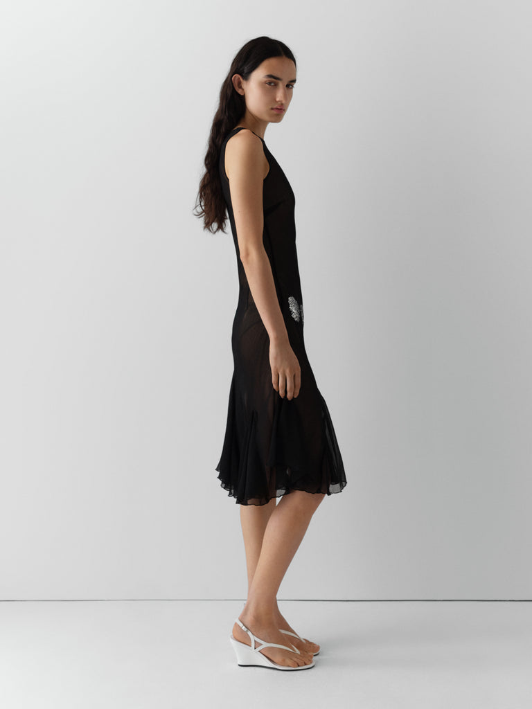 leona midi dress Leona - midi dress in subtle stretch fabric with embossing