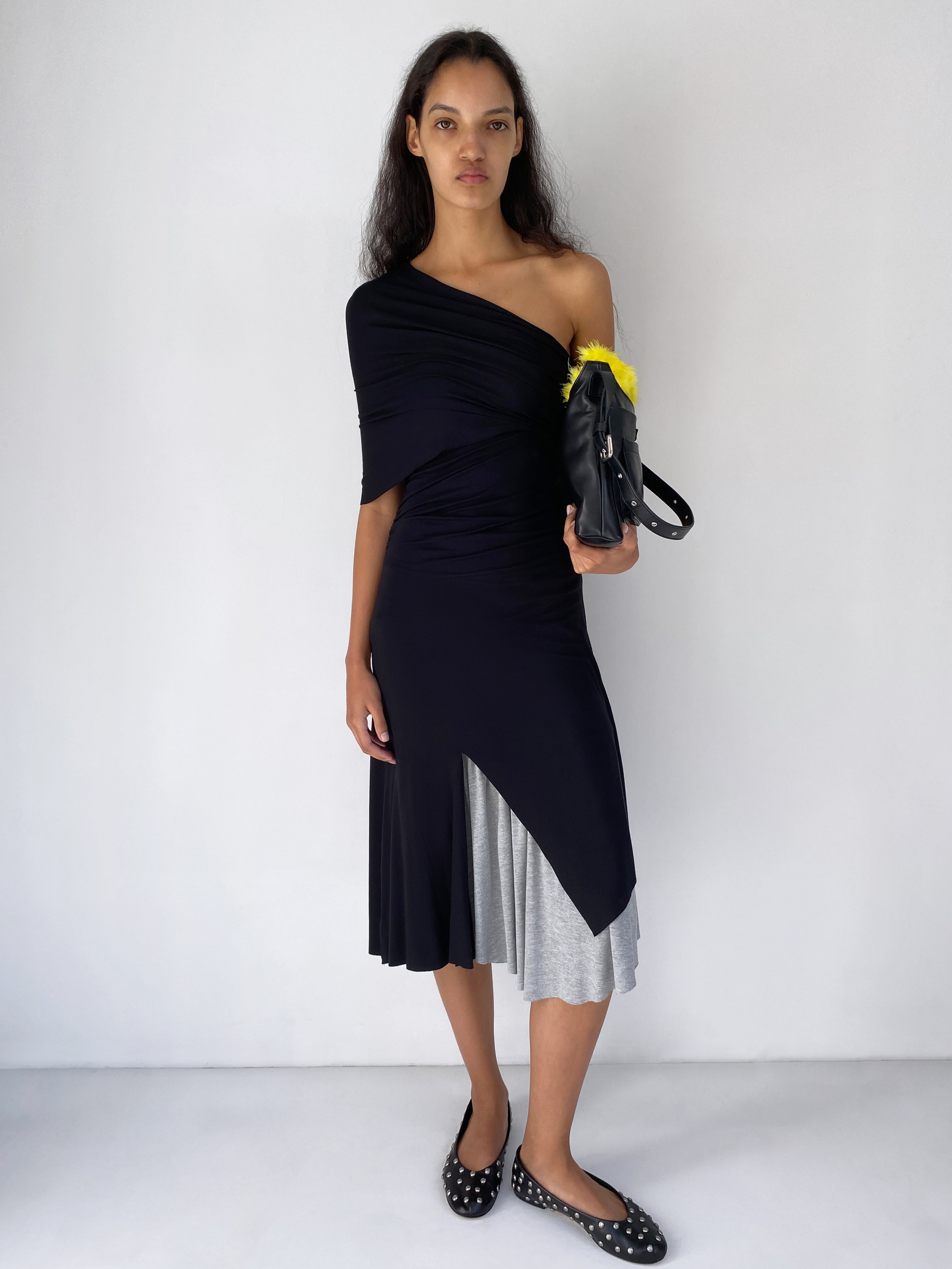 long sleeve midi occasion dress Addie Side-Knot Midi Dress