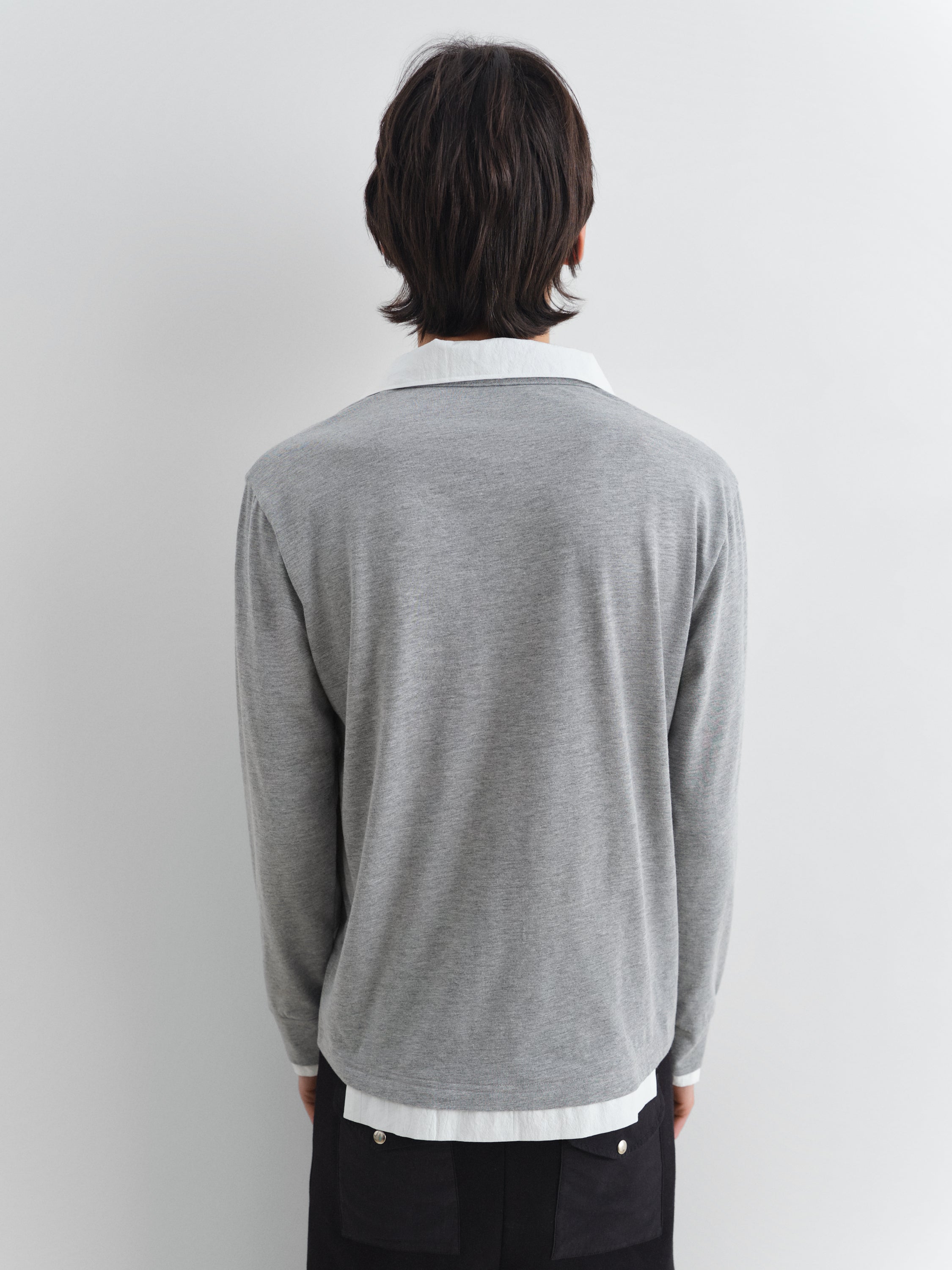 Grey and white polo shirt with layered effect – Gimaguas