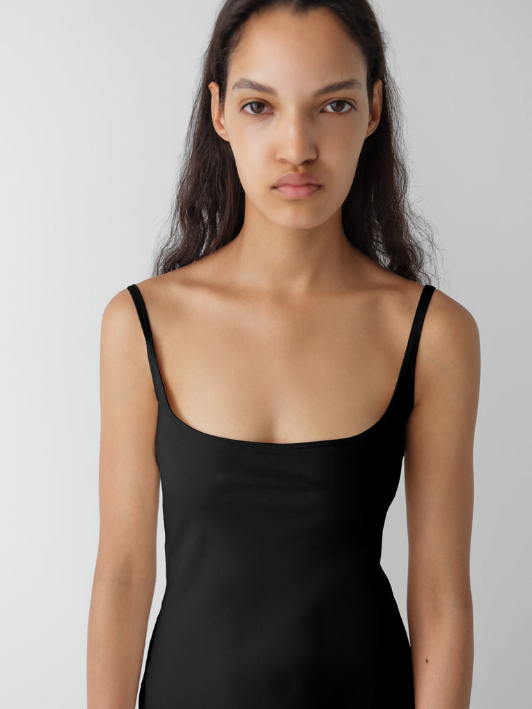 Black Fitted Mini Dress with Split Straps for Women – Gimaguas