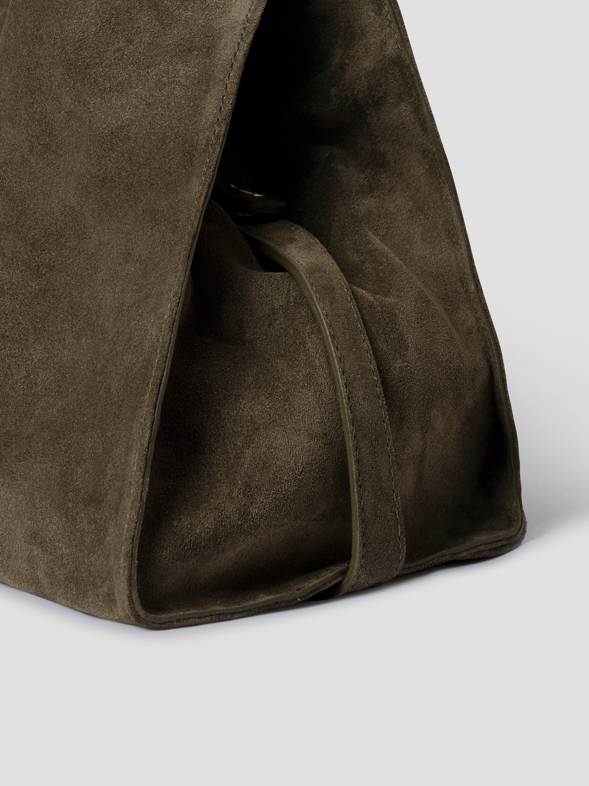 Women's khaki suede structured shoulder bag – Gimaguas