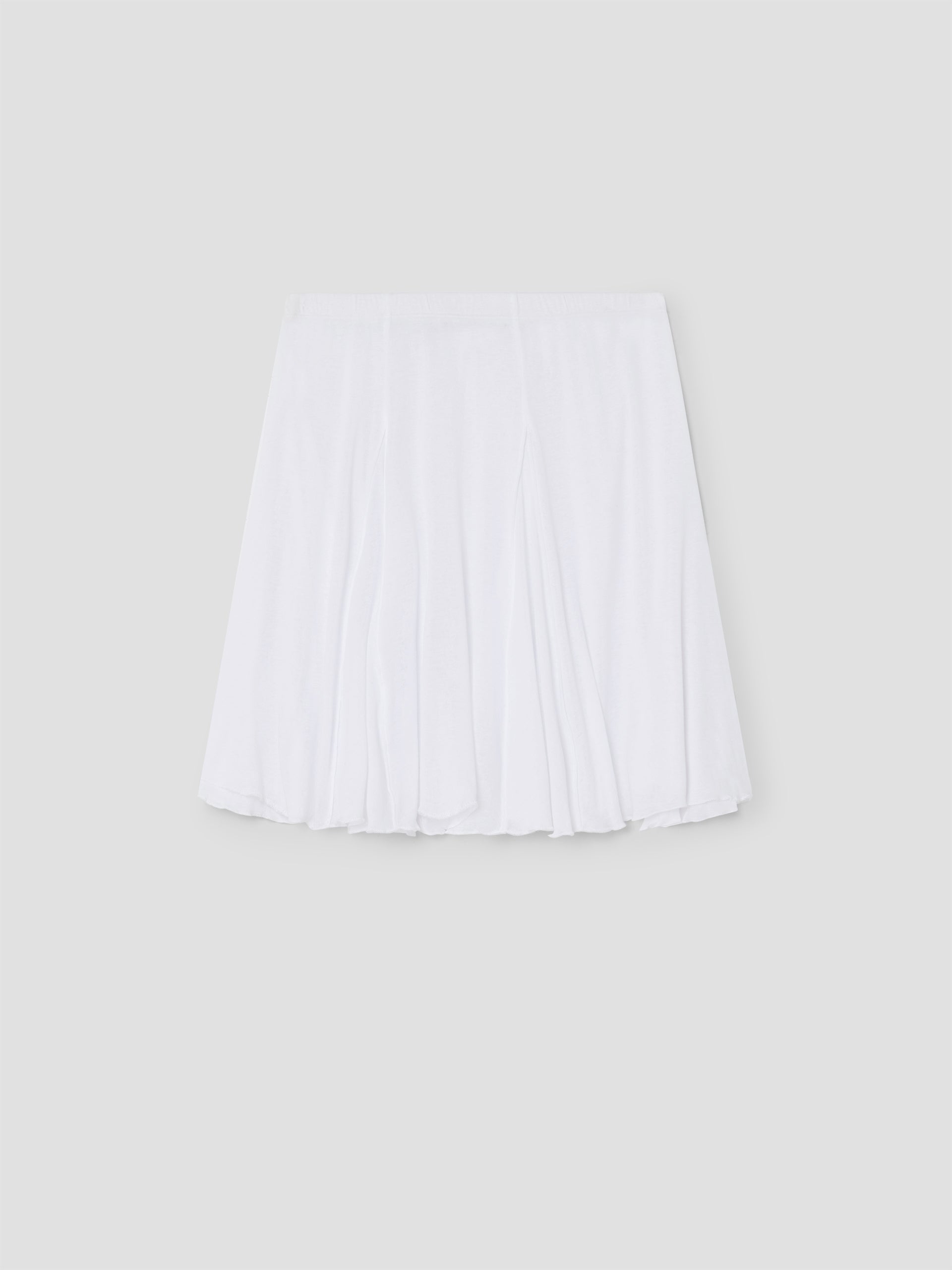 White semi-sheer midi skirt for women with pointed hem