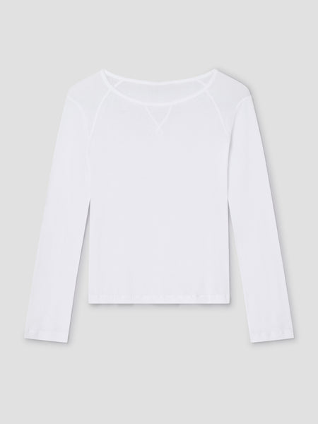 White semi-sheer top for women with contrast seams – Gimaguas