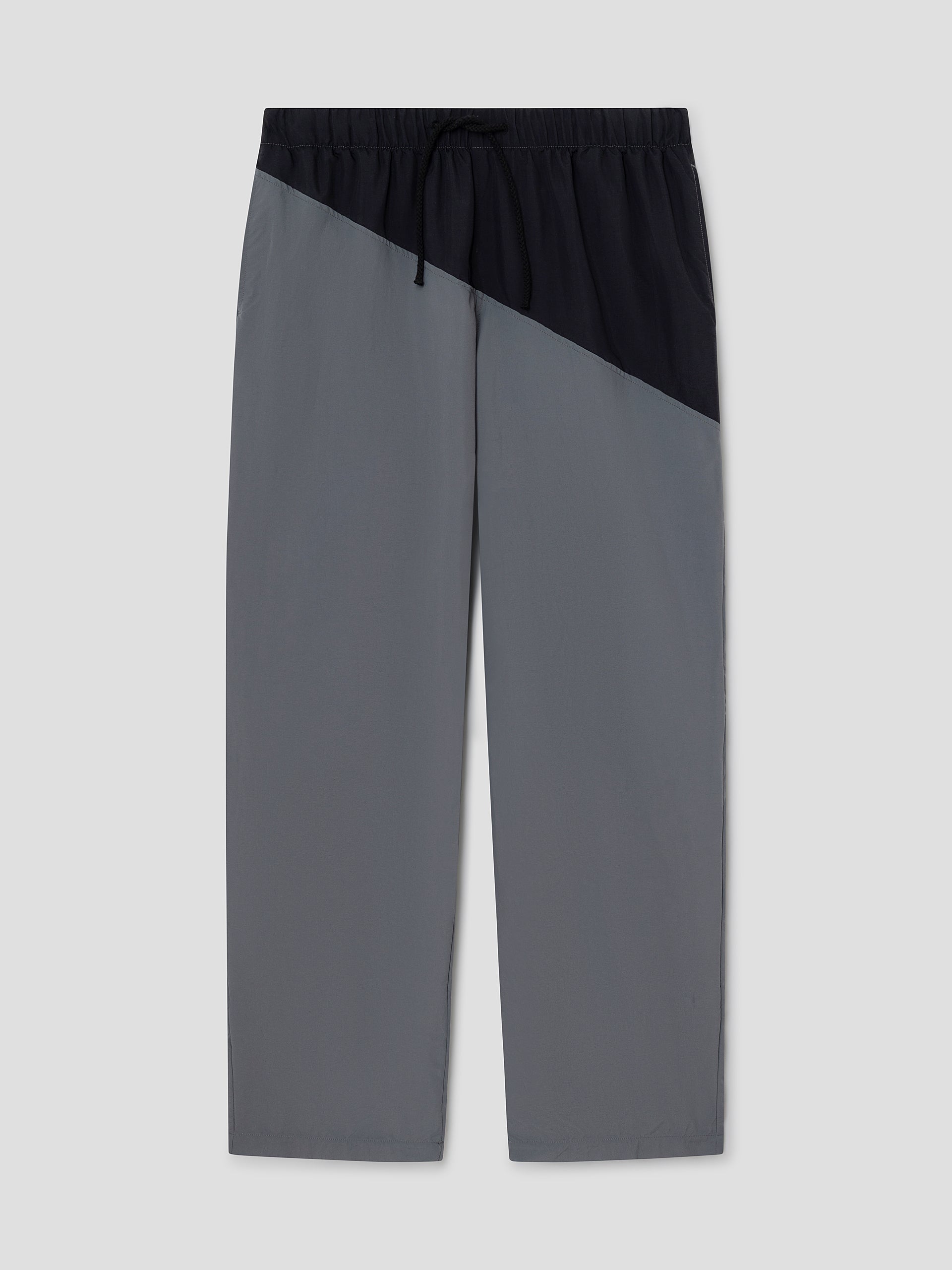 Grey and Black Nylon Trousers with Drawstring | Gimaguas