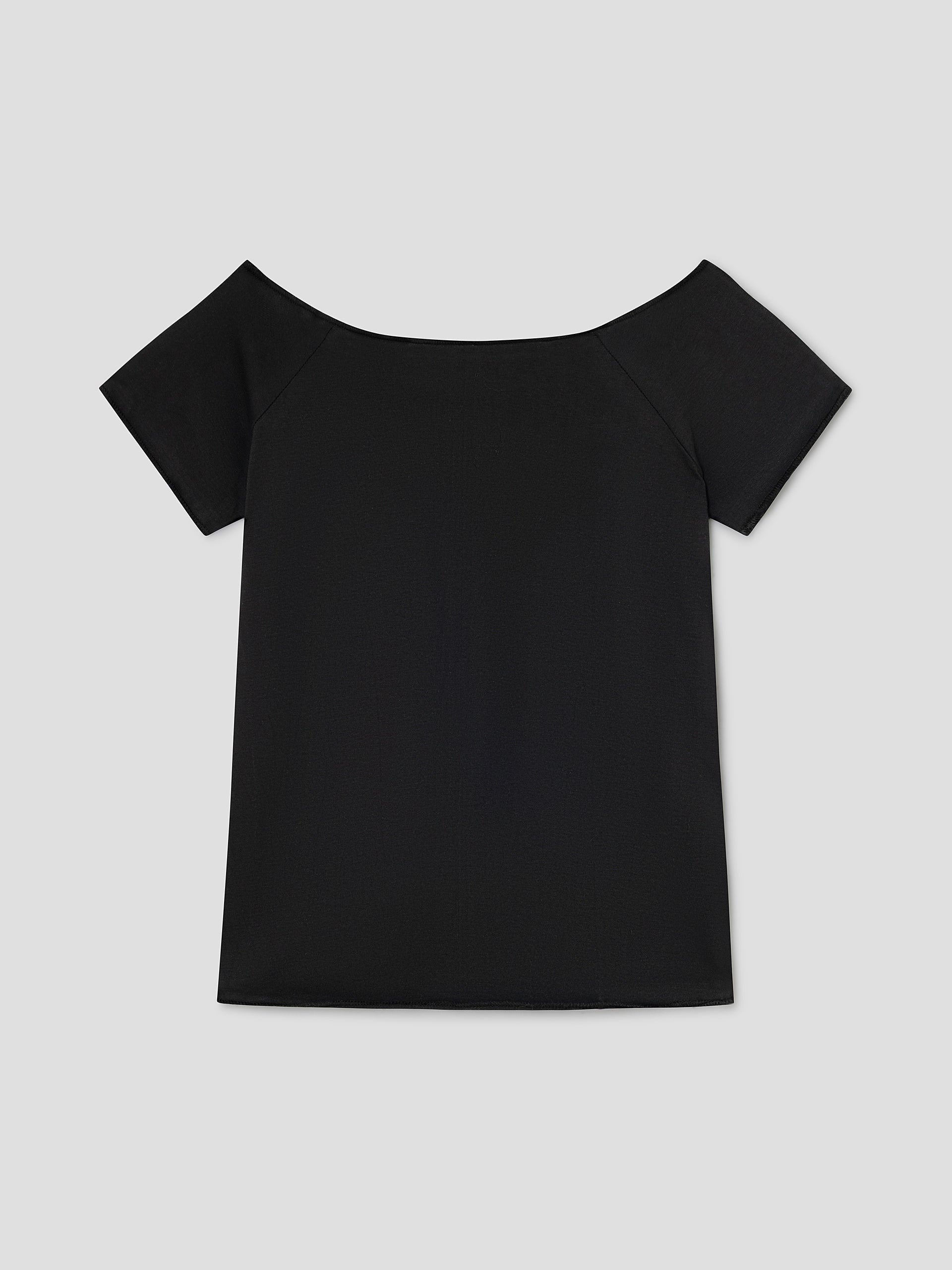 Women's black t-shirt with wide boat neckline – Gimaguas