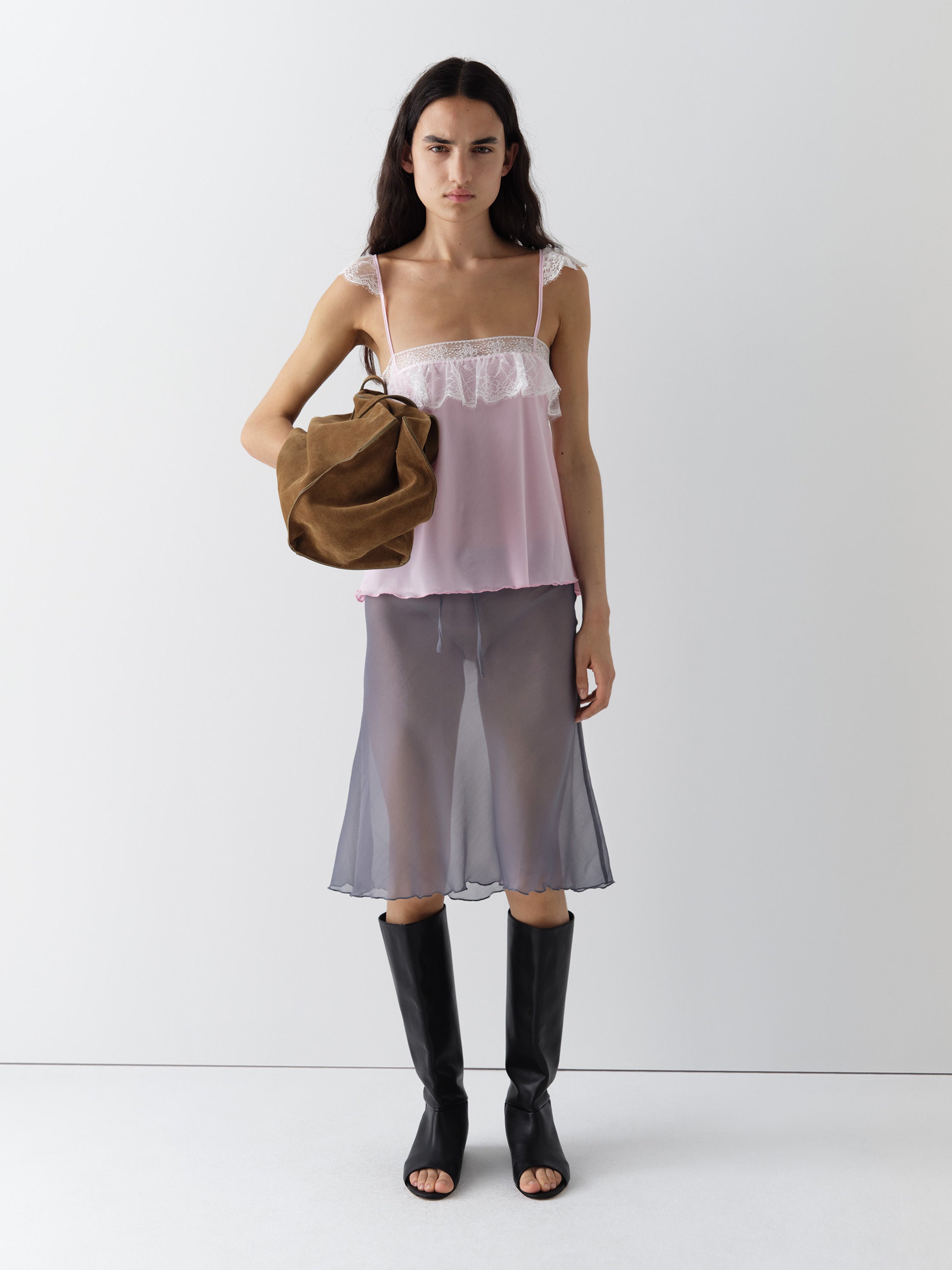 Pink Lace-Trim Top | Square Neckline – Gimaguas