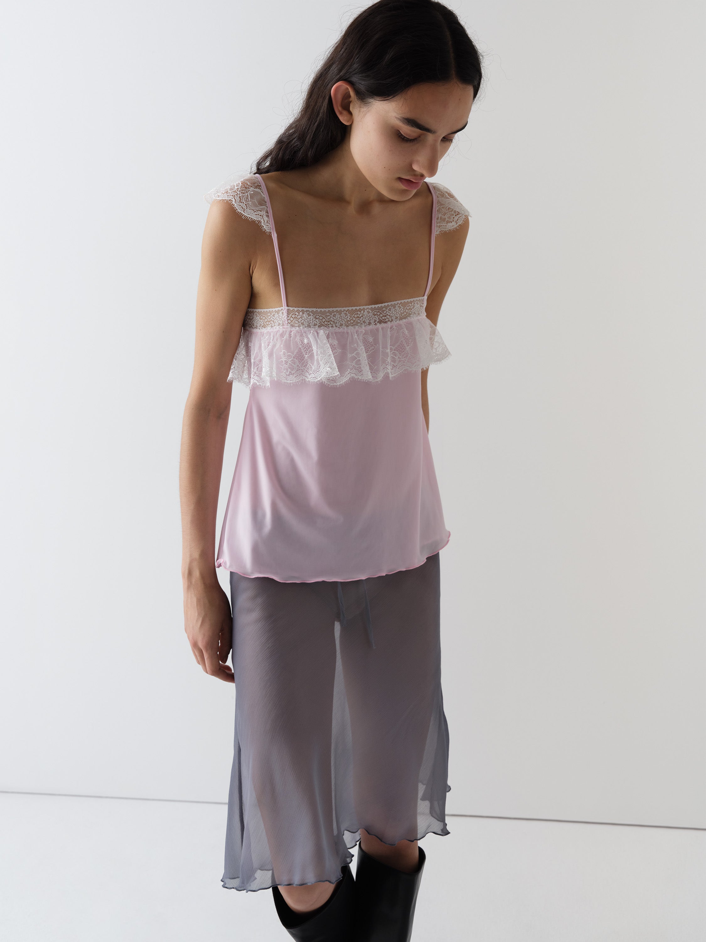 Pink Lace-Trim Top | Square Neckline – Gimaguas