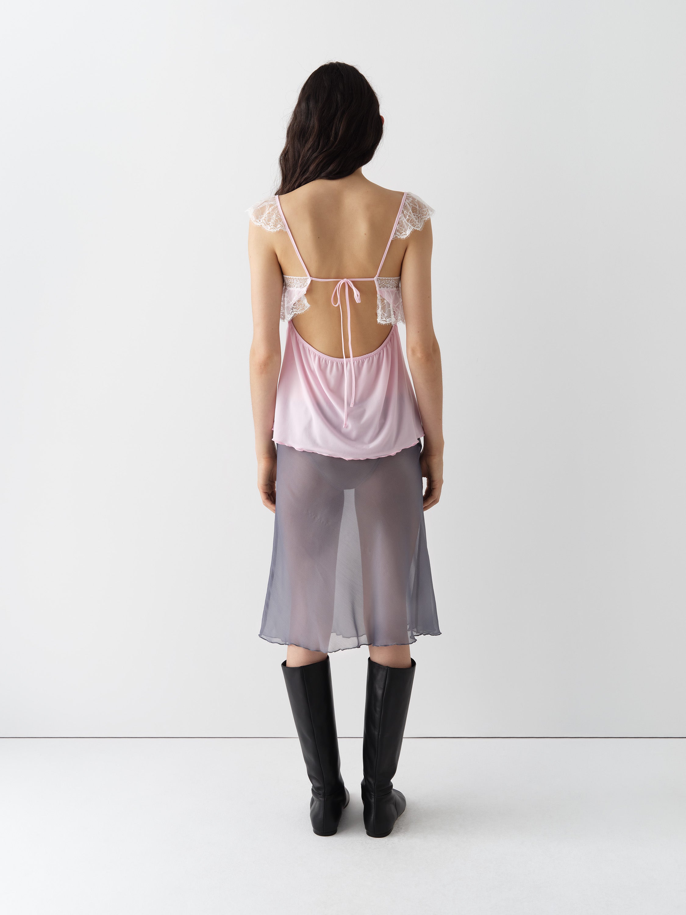 Pink Lace-Trim Top | Square Neckline – Gimaguas