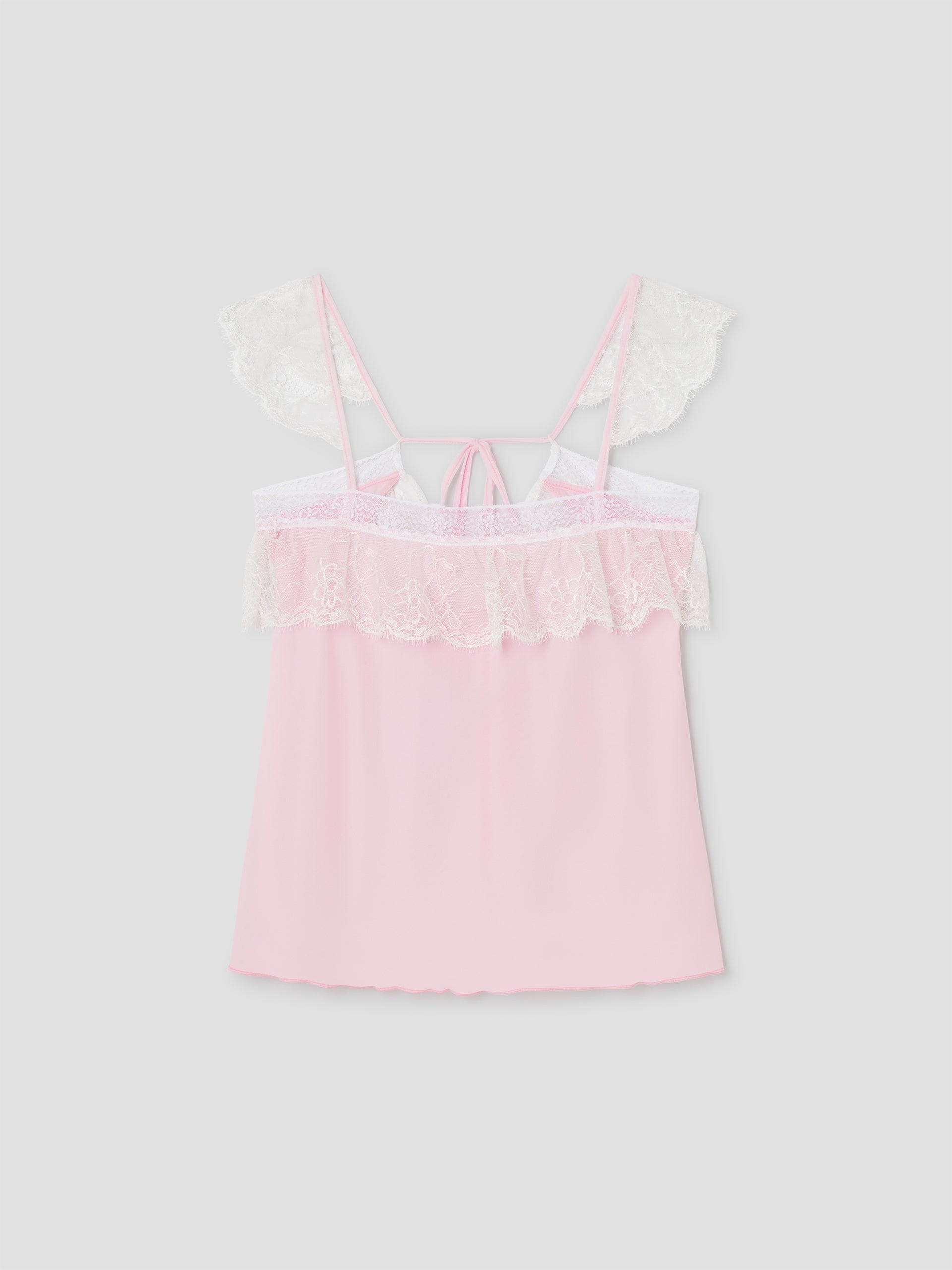 Pink Lace-Trim Top | Square Neckline – Gimaguas
