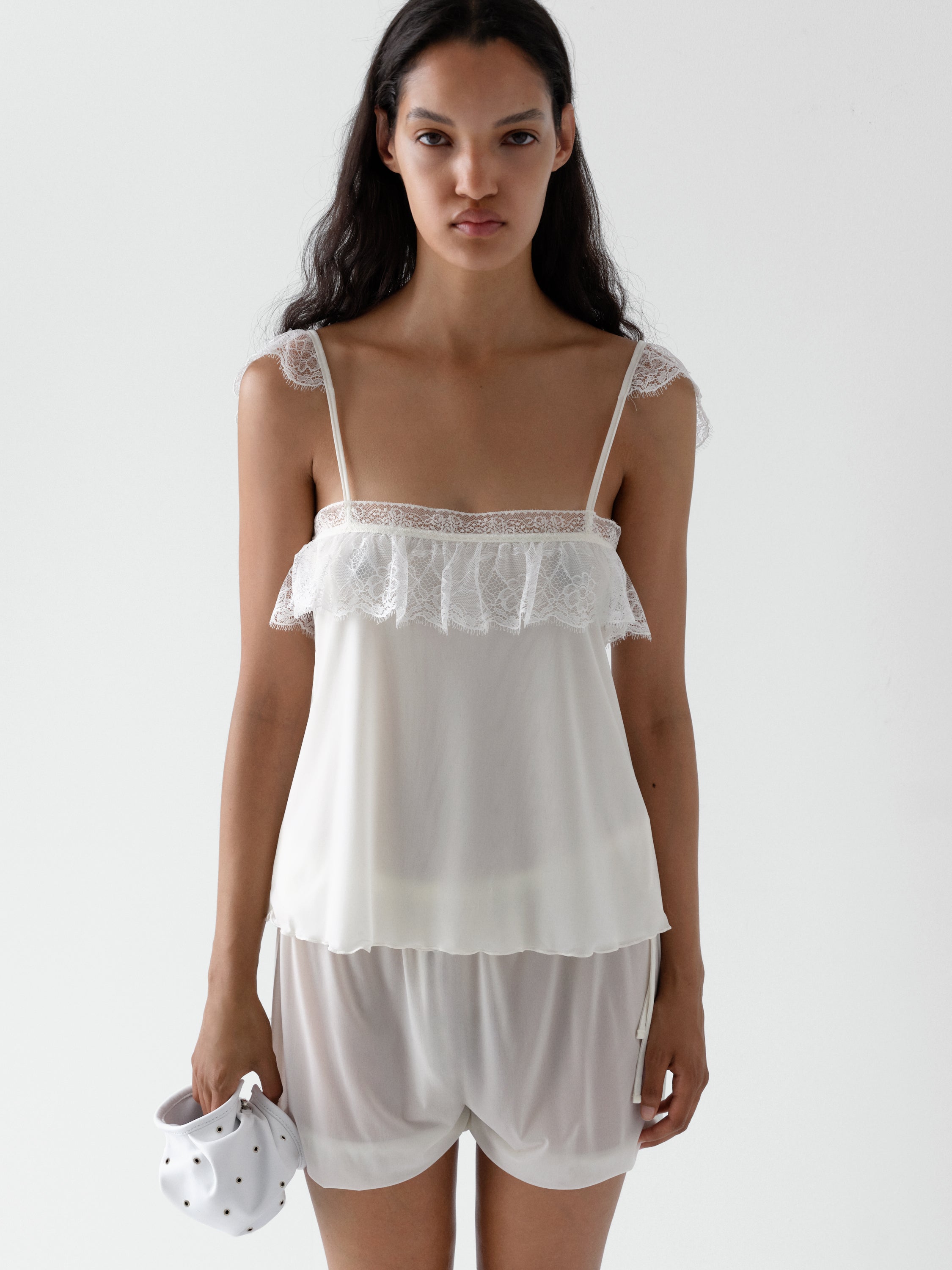 White Lace-Trim Top | Square Neckline – Gimaguas