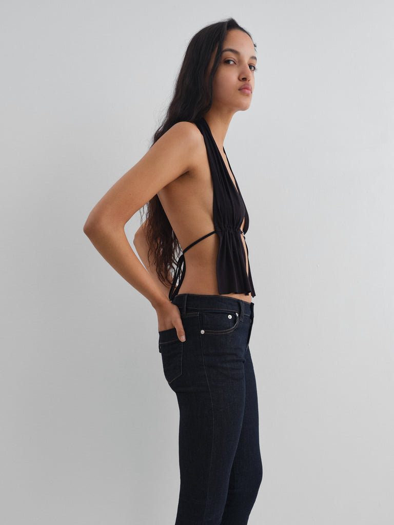 Black Halter Top For Women With Silver Buckle Gimaguas black-halter-top-for-women-with-silver-buckle-gimaguas
