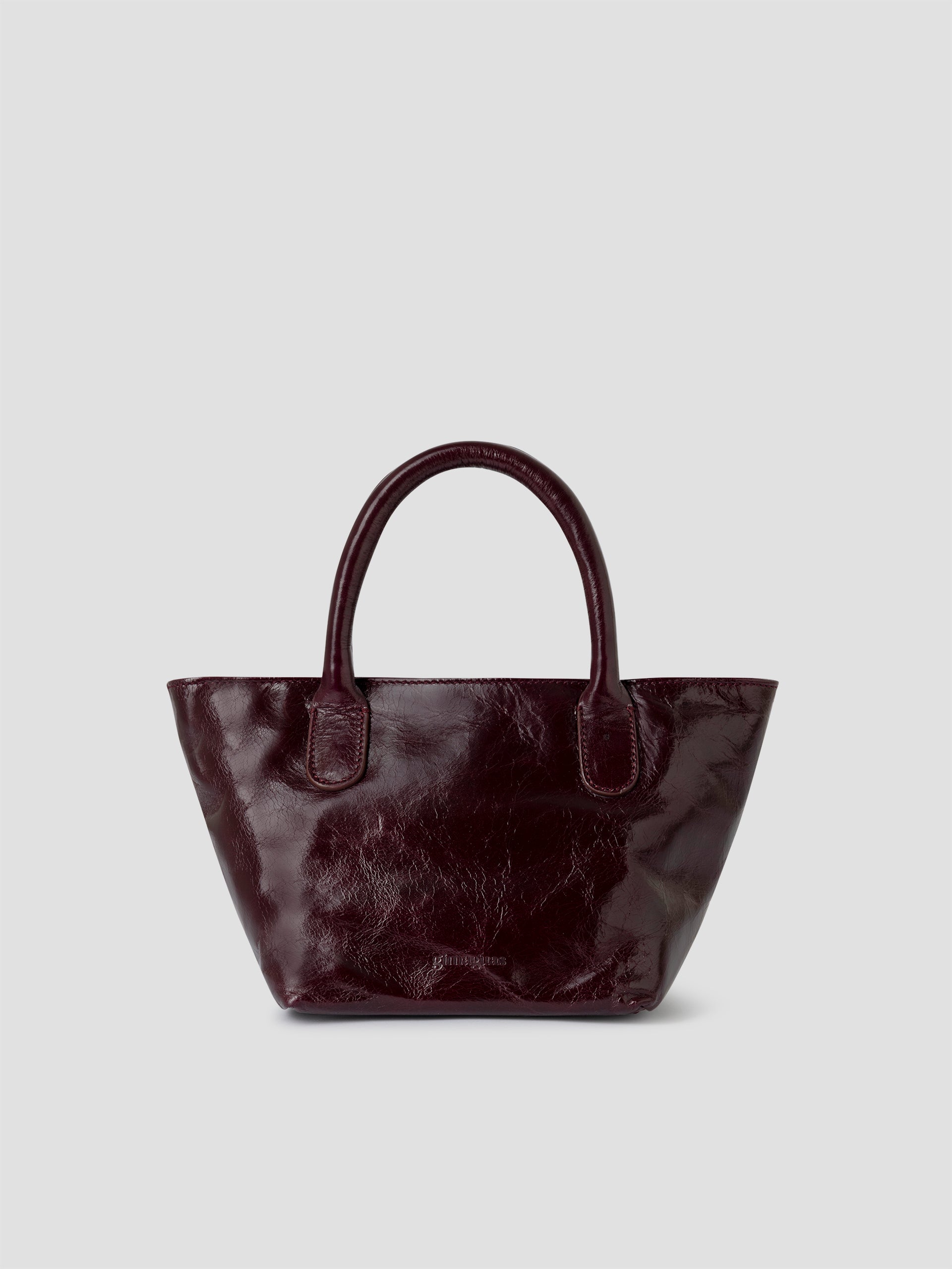 Burgundy mini shopper bag for women with silver eyelets – Gimaguas
