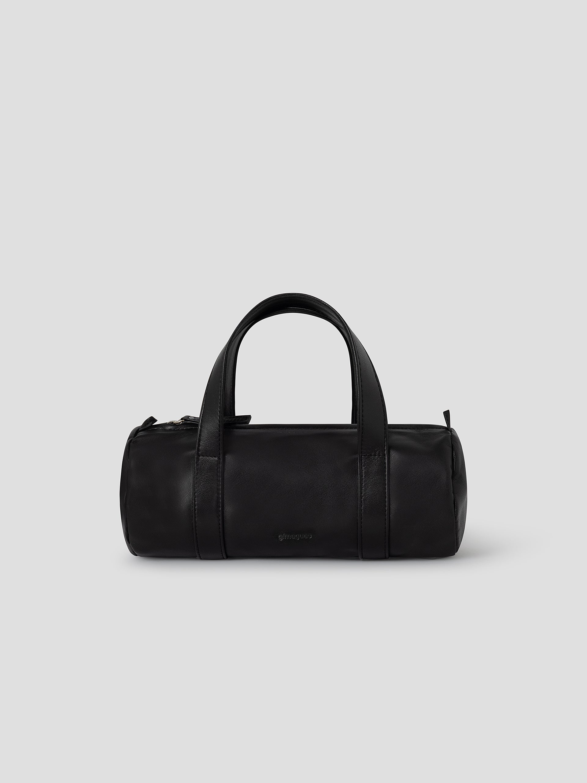 Black Mini Leather Bag Top Handle Zip | Gimaguas
