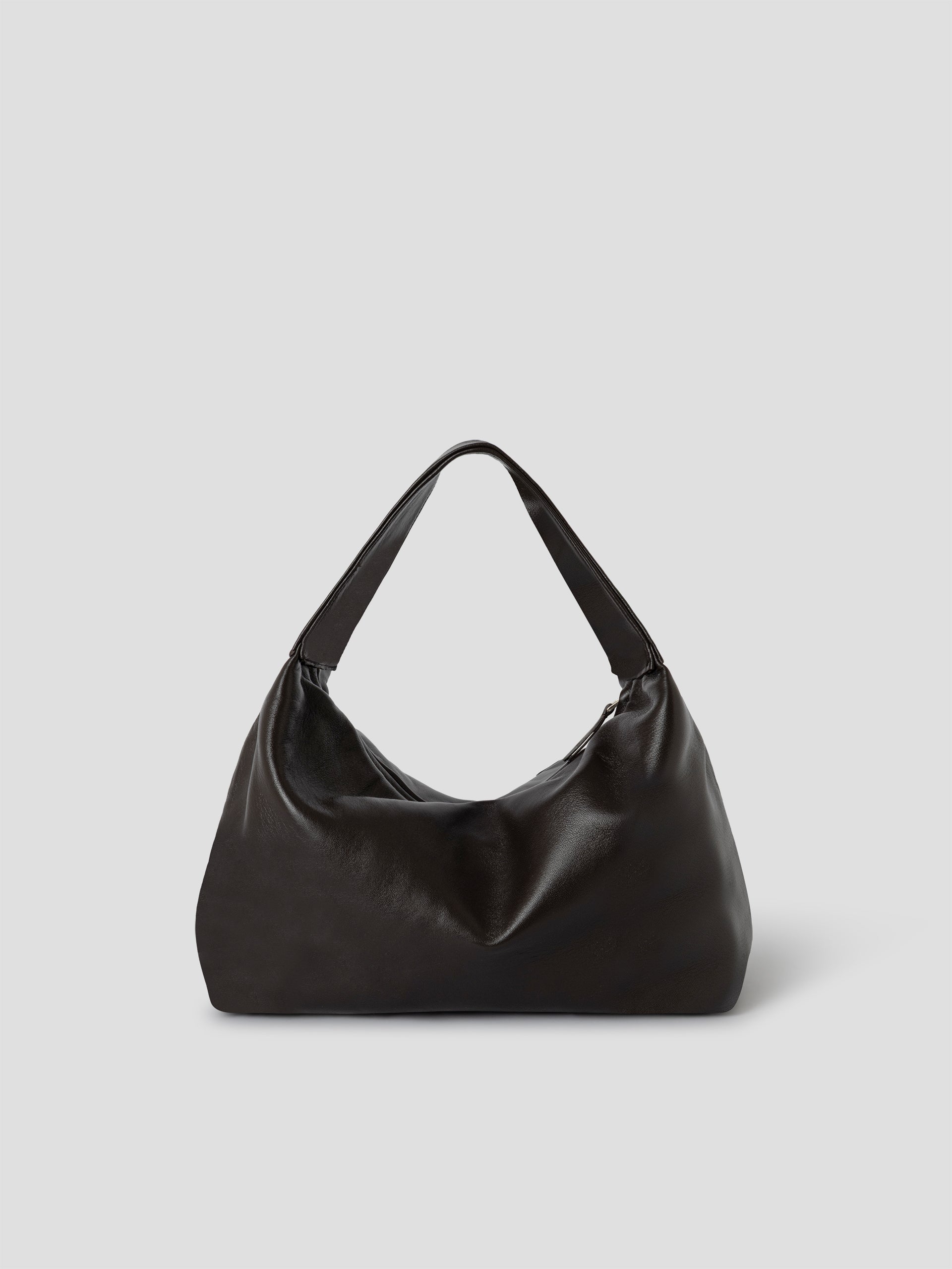 Women's brown leather mini hobo shoulder bag - Gimaguas