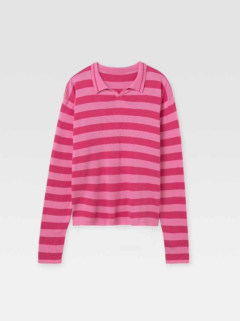 Mango Vietnam Mango Knit Striped Sweater Leo Long Sleeve Polo