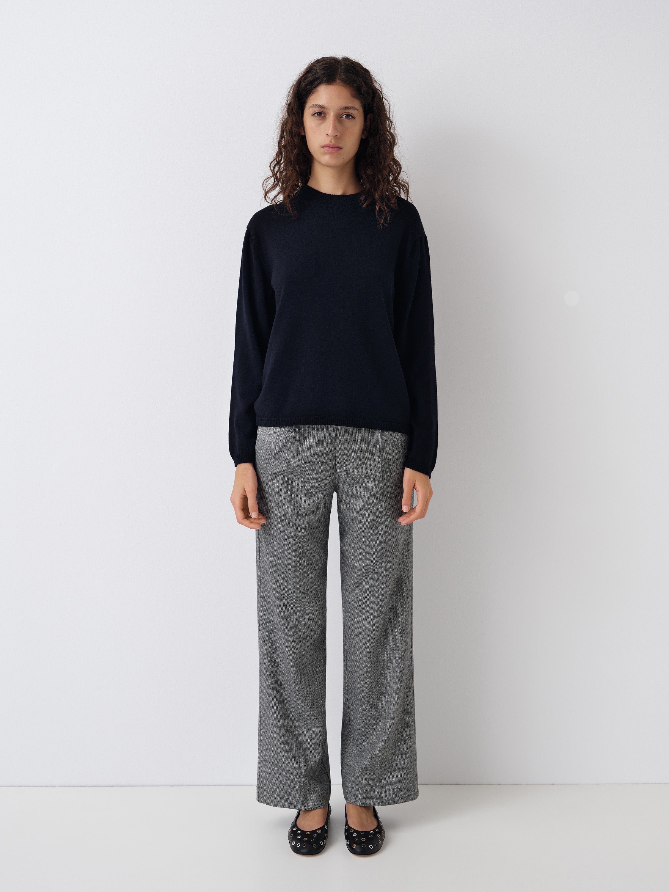 Navy jumper for women with elbow cut-outs – Gimaguas