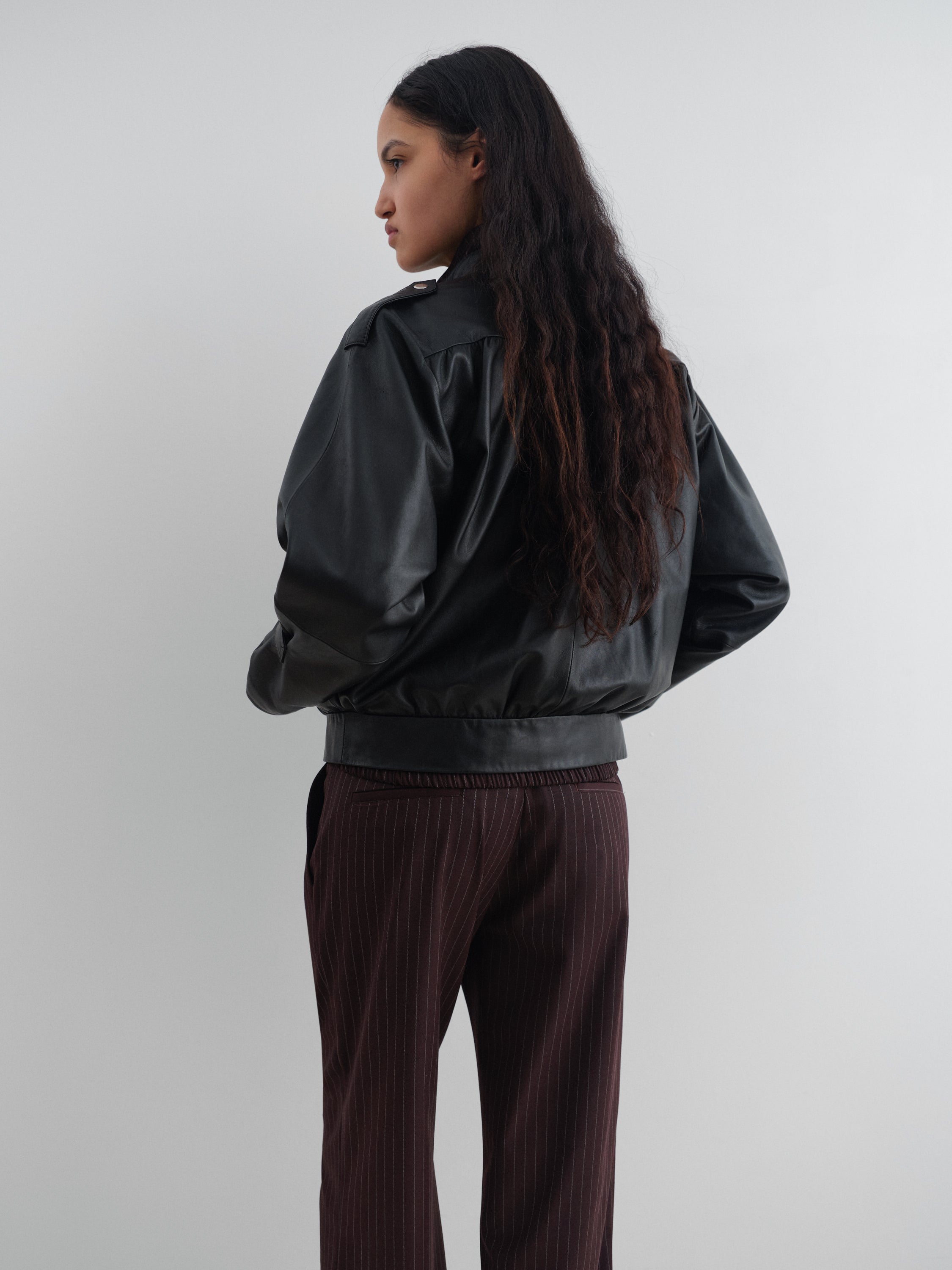 Unisex brown pinstripe tailored trousers – Gimaguas