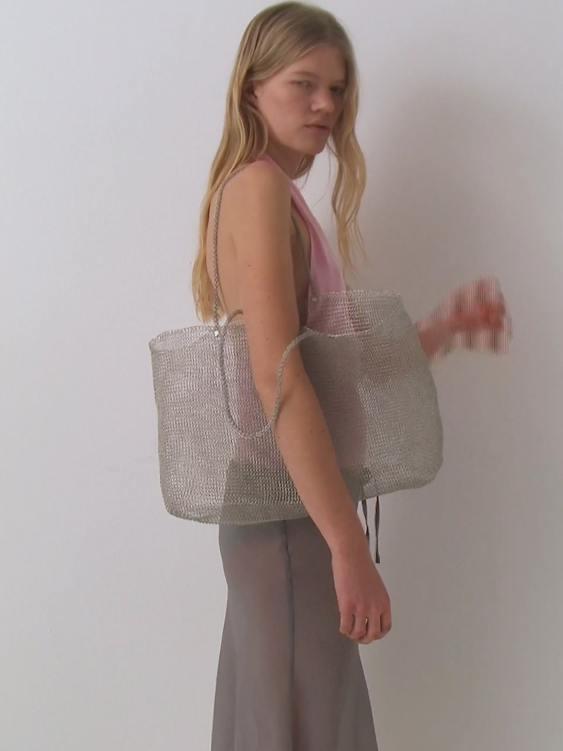 Silver Metal Maxi Bag | Matching Handles – Gimaguas