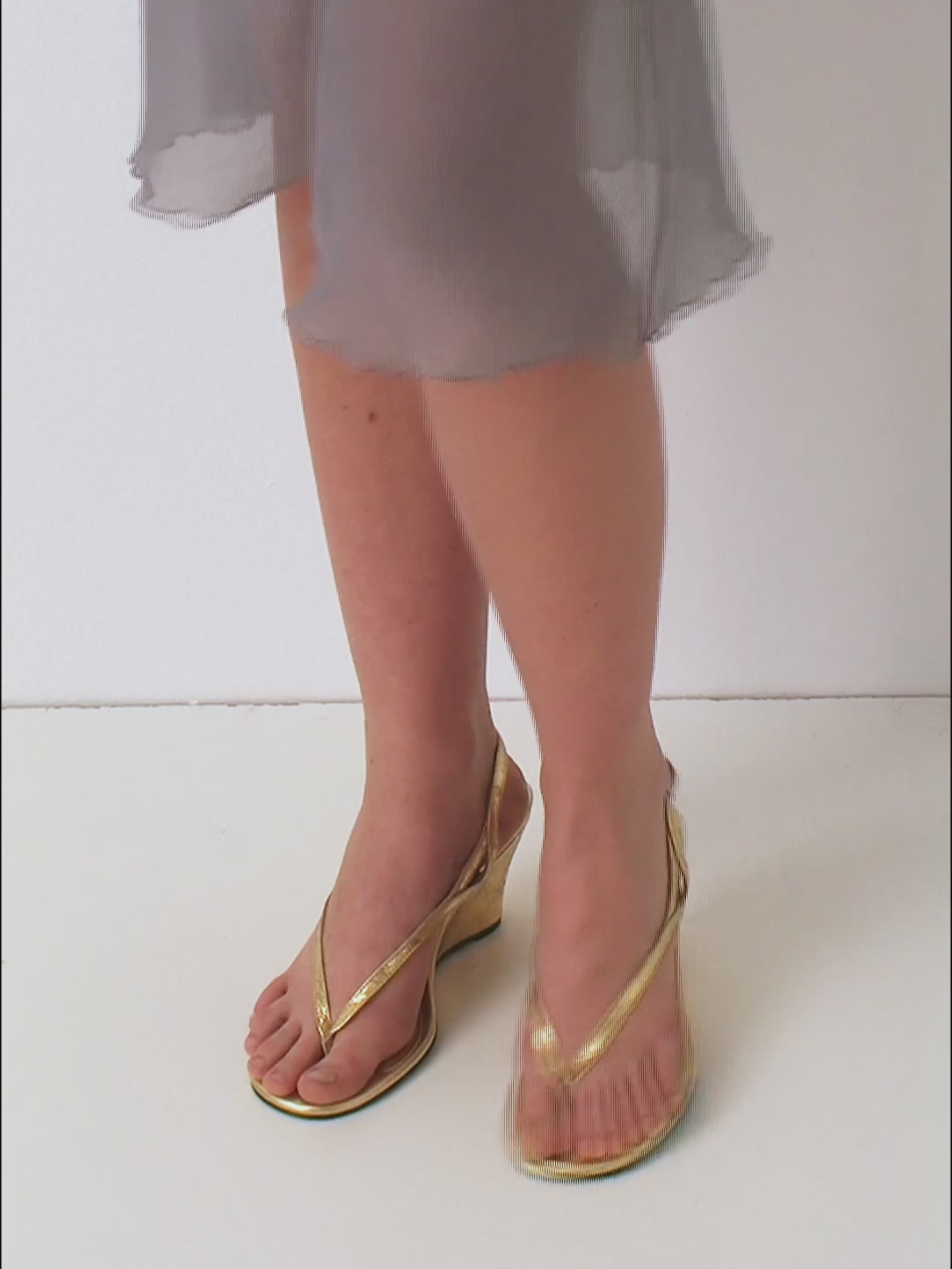 Women's Gold Patent Leather Wedge Sandals – Gimaguas